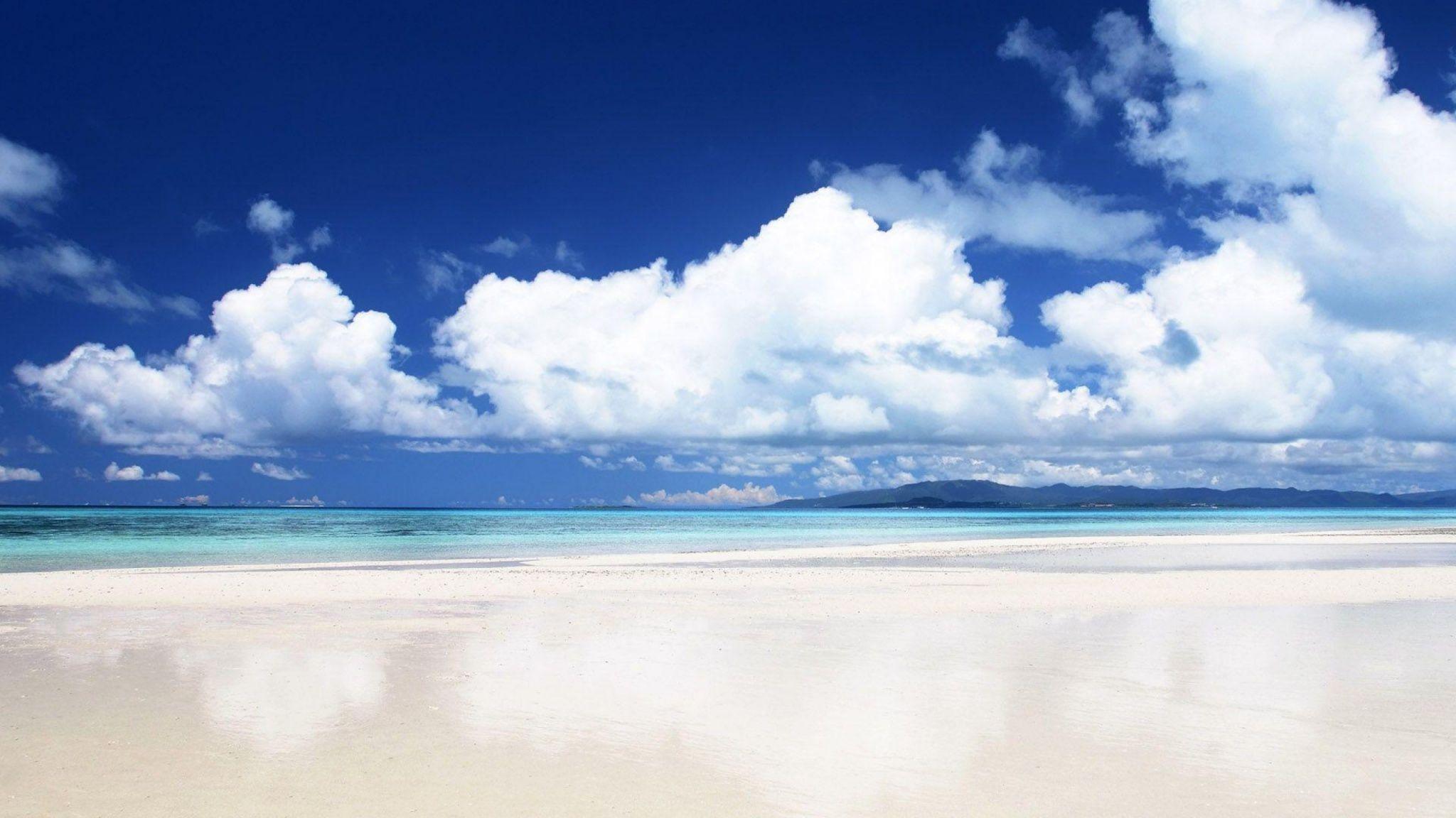 2048x1152 Spectacular White Sand Beach Wallpaper