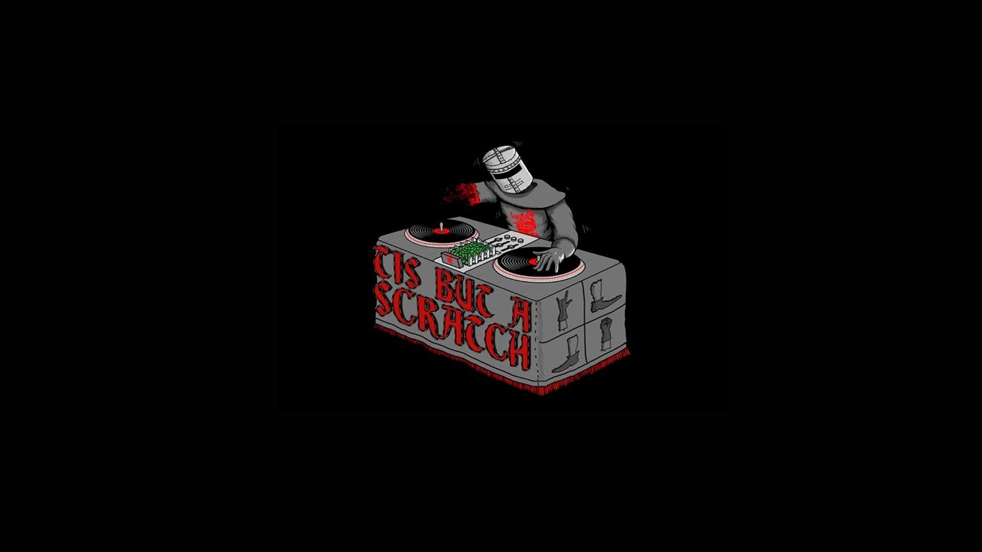 1920x1080 DJ controller illustrator, DJ, dark humor, Black knight, Monty