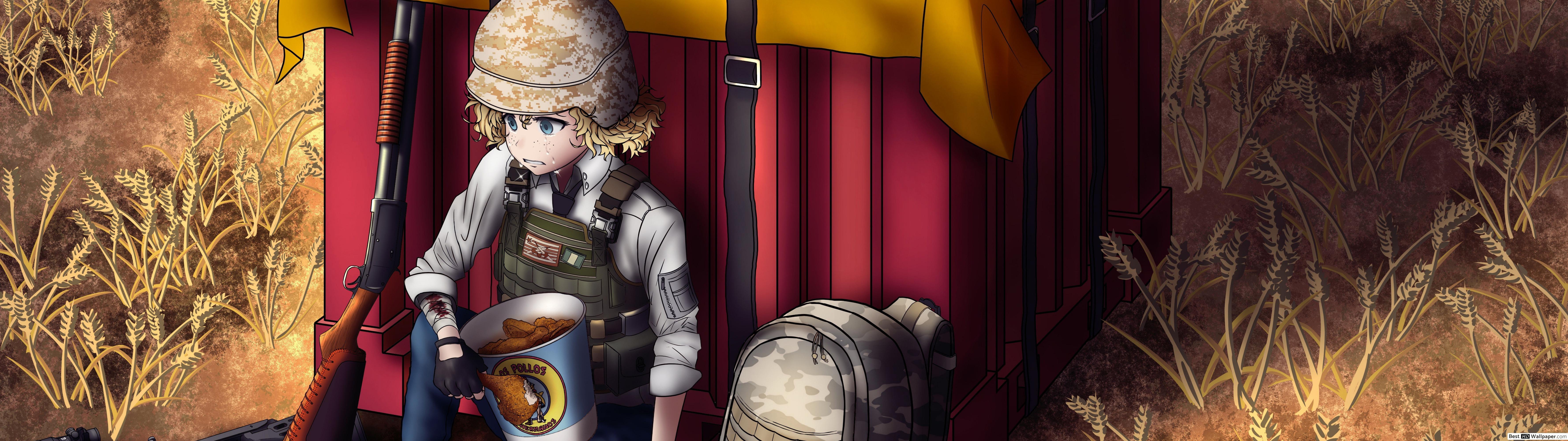 7108x1999 PUBG Air Drop Anime Art 8k HD wallpaper download