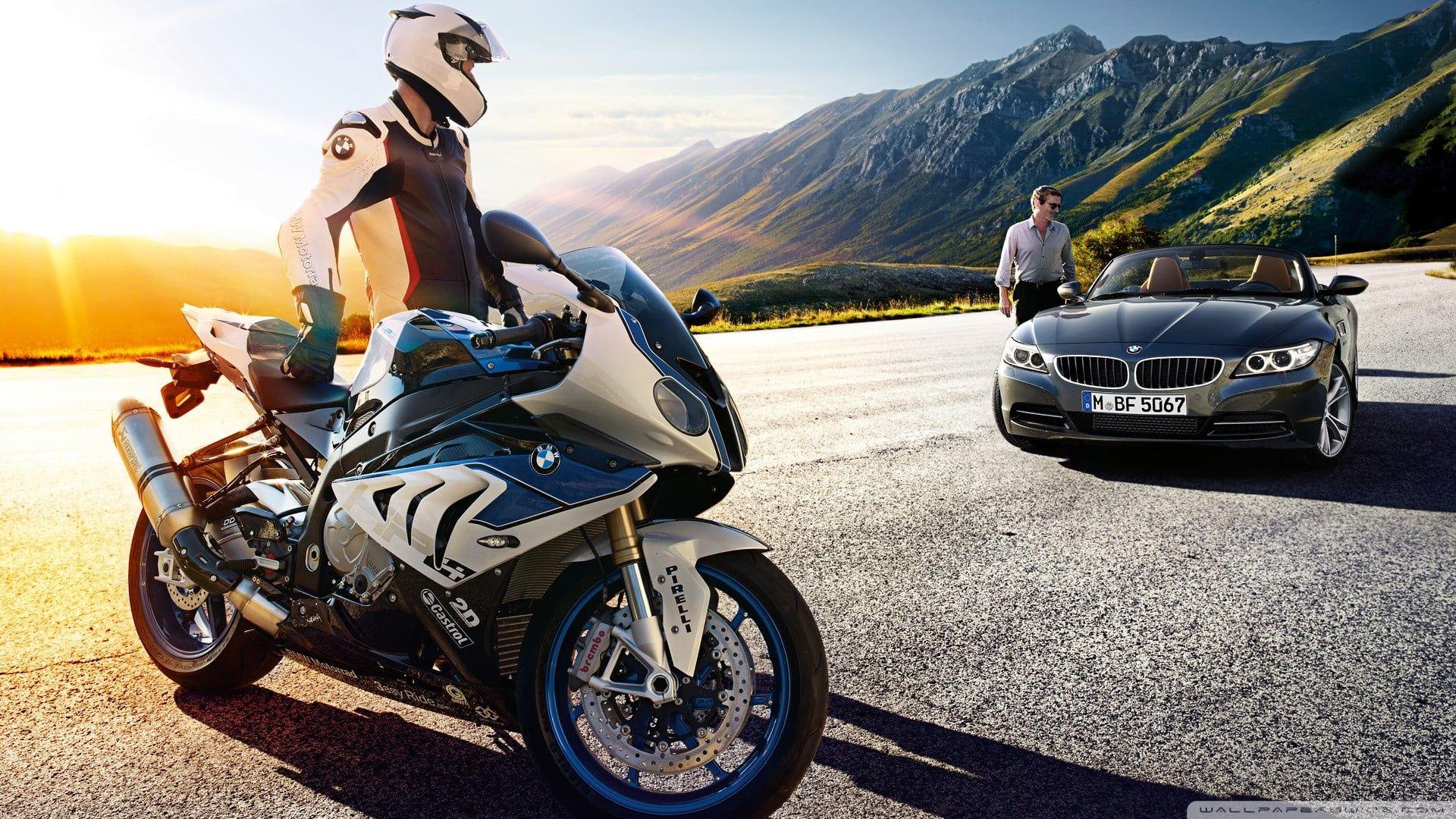1920x1080 White and blue BMW sport bike, BMW, s1000rr, hp motorcycle HD wallpaper