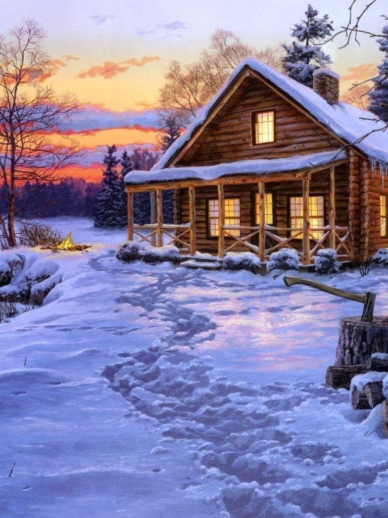 Snowy Cabin Wallpapers - Top Free Snowy Cabin Backgrounds - WallpaperAccess