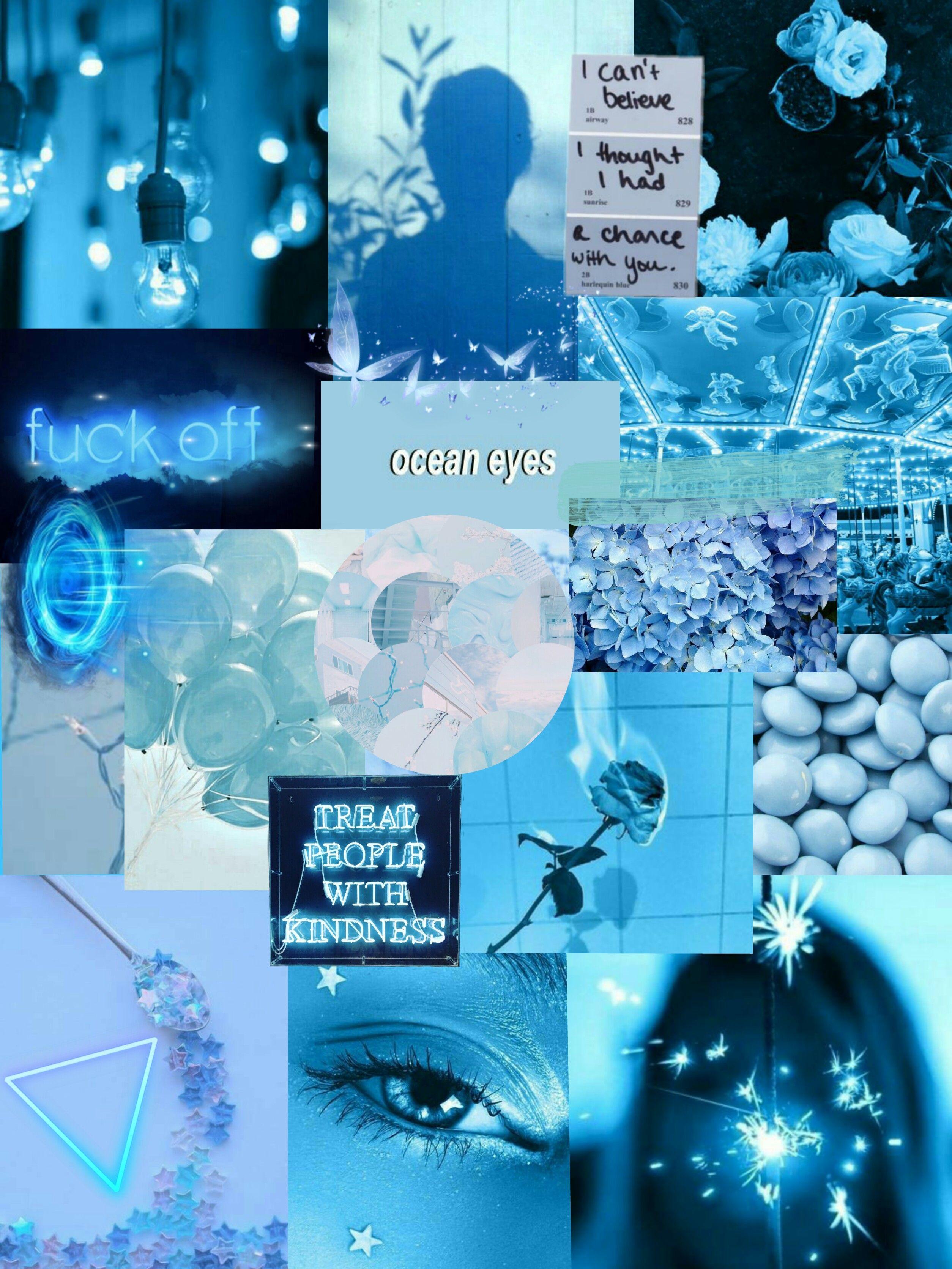 Light Blue Aesthetic Collage Wallpaper Laptop - Wallpaperist