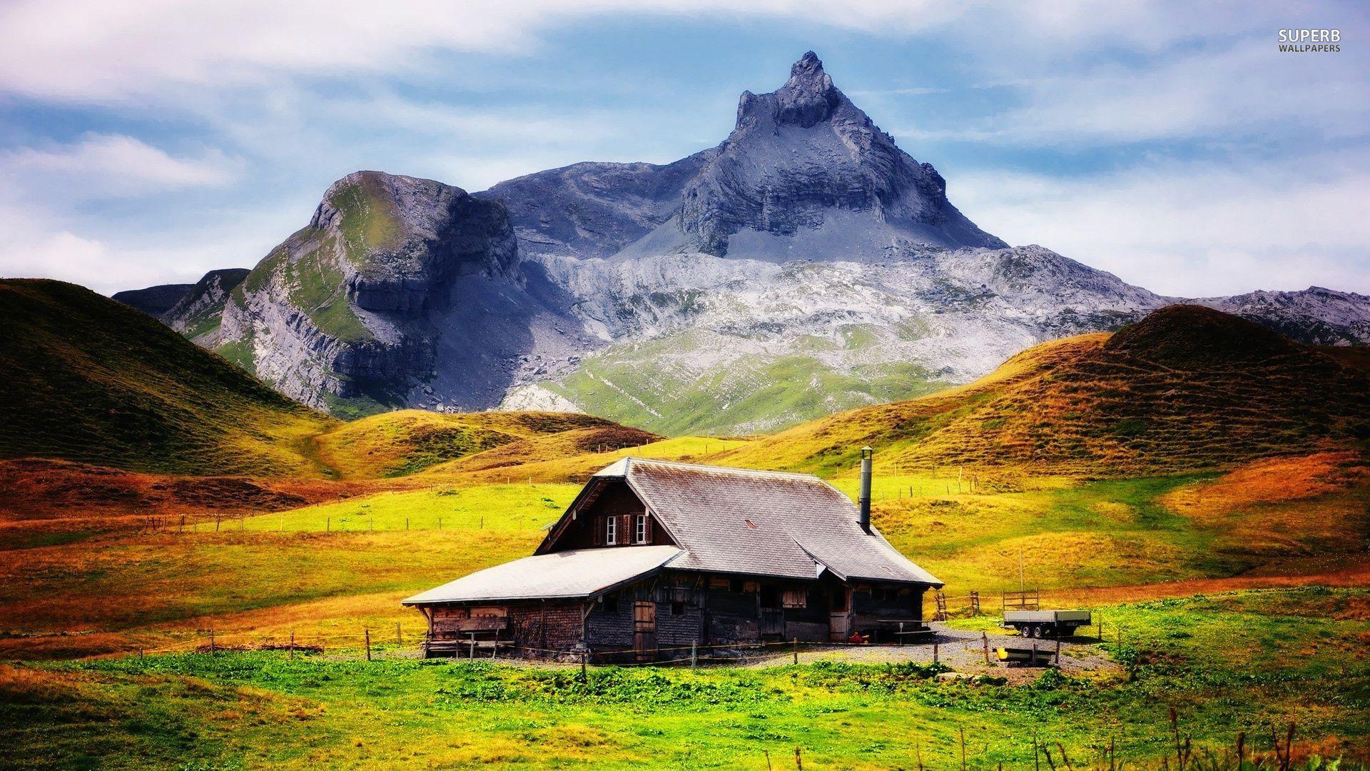 1920x1080 Log Cabin Wallpaper