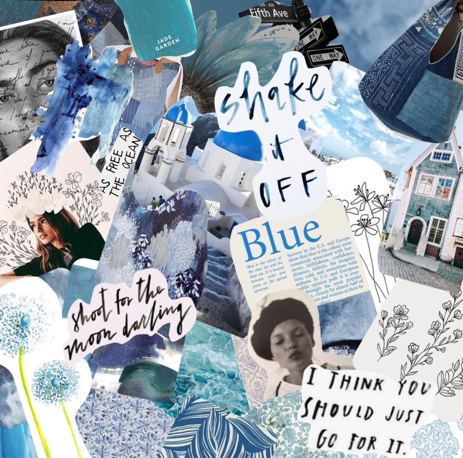 Blue aesthetic collage for Mac  in 2021 aesthetic blue laptop HD wallpaper   Pxfuel