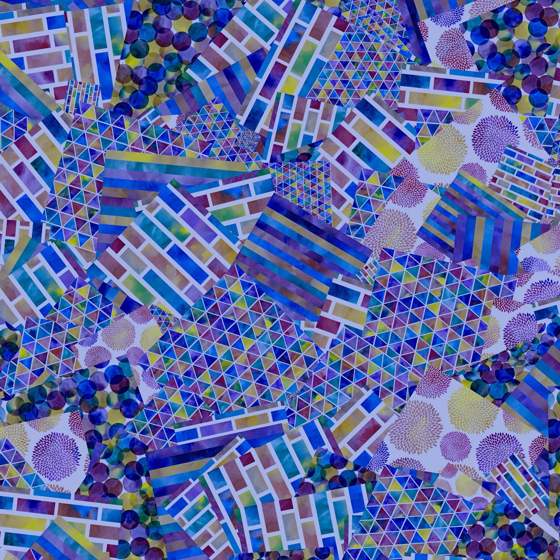 1920x1920 Geometric Collage Background Free Domain Picture