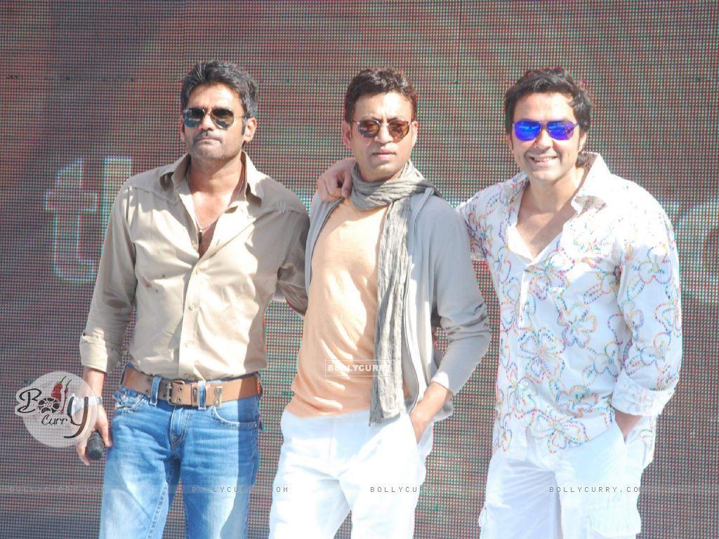 1024x768 Bobby Deol, Irfan Khan And Sunil Shetty Promoting Movie