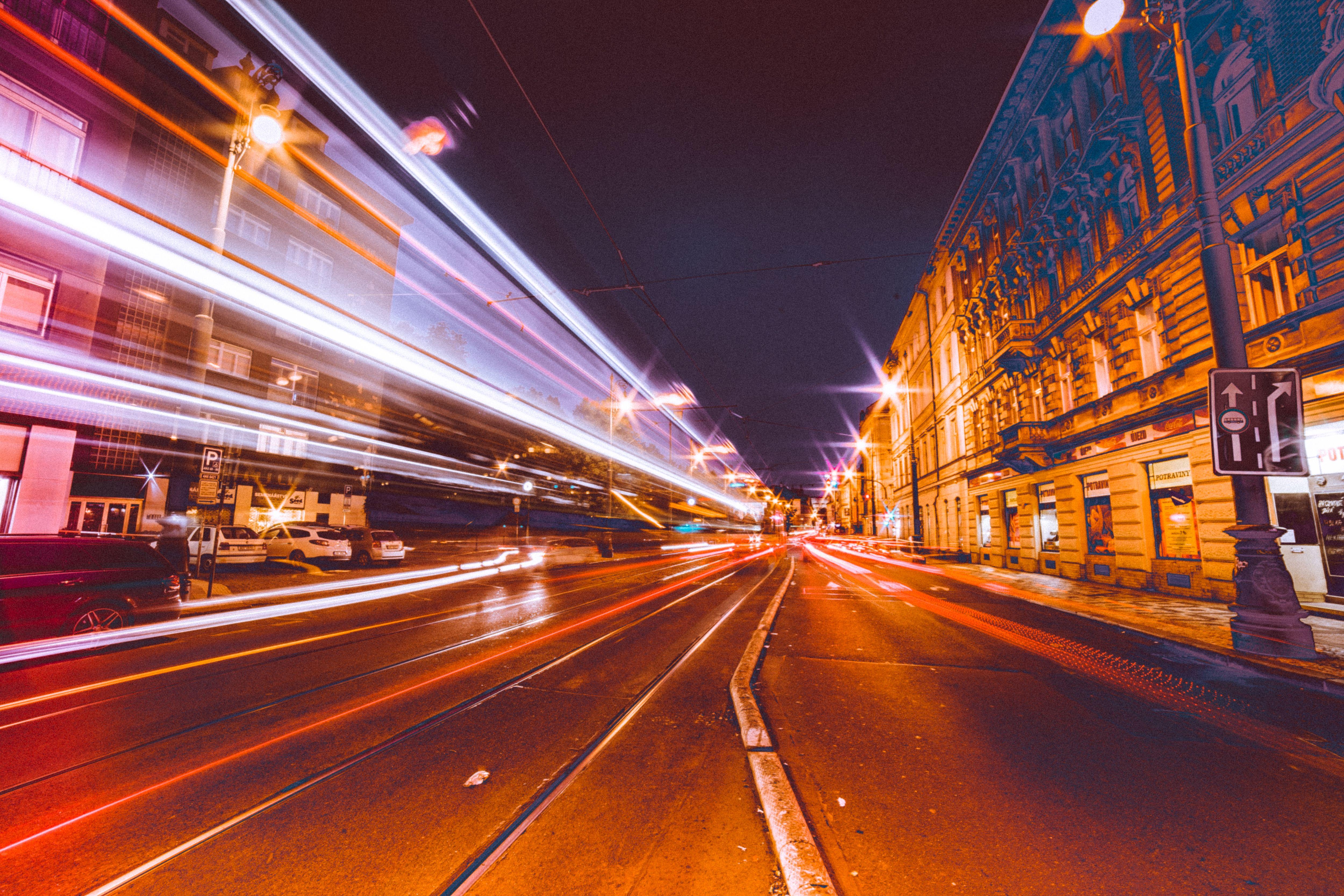 5000x3333 Busy City Streets at Night Free