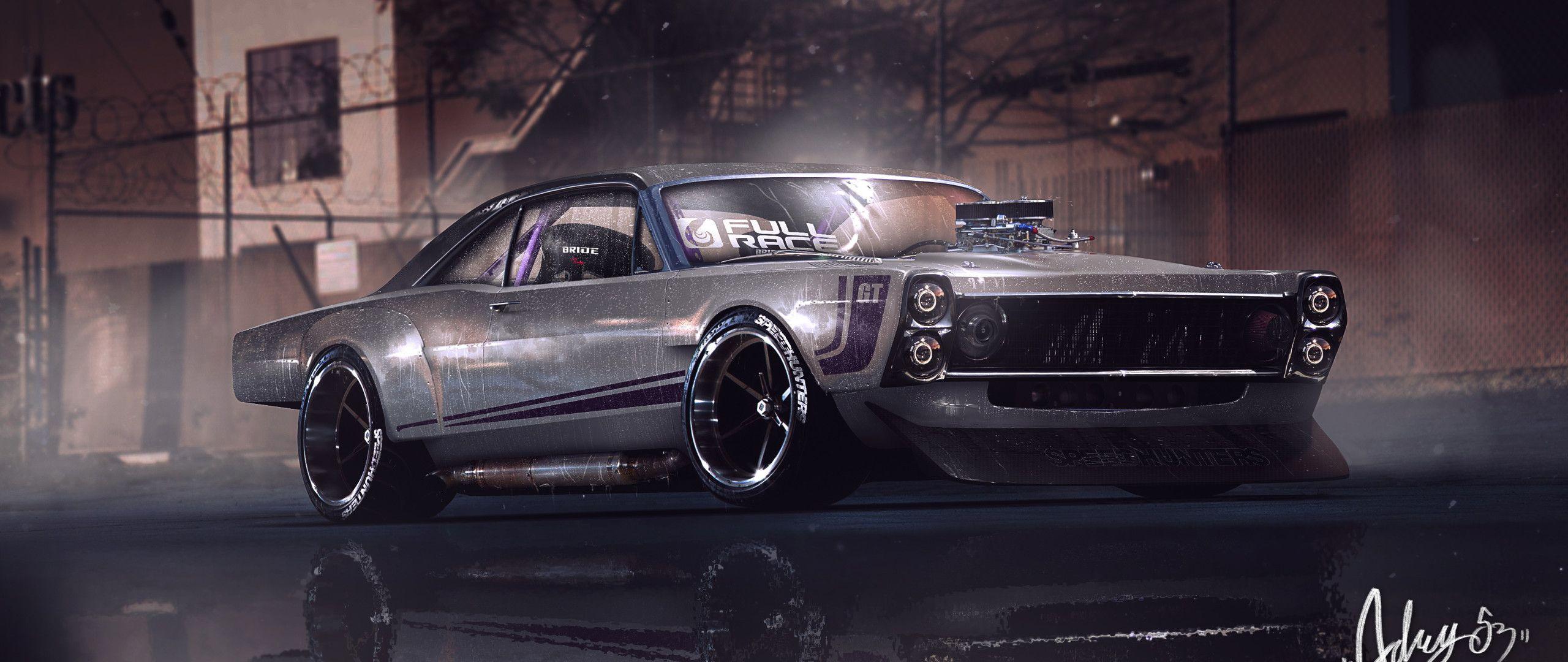 2560x1080 Muscle Car Graphical Art 2560x1080 Resolution HD 4k