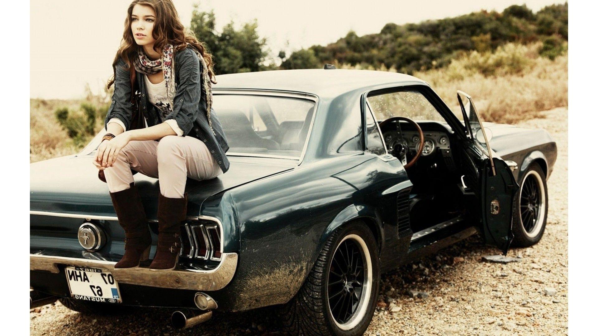 1920x1080 women, Car, Old Car, Classic Car, Women With Cars Wallpaper HD / Desktop and Mobile Background