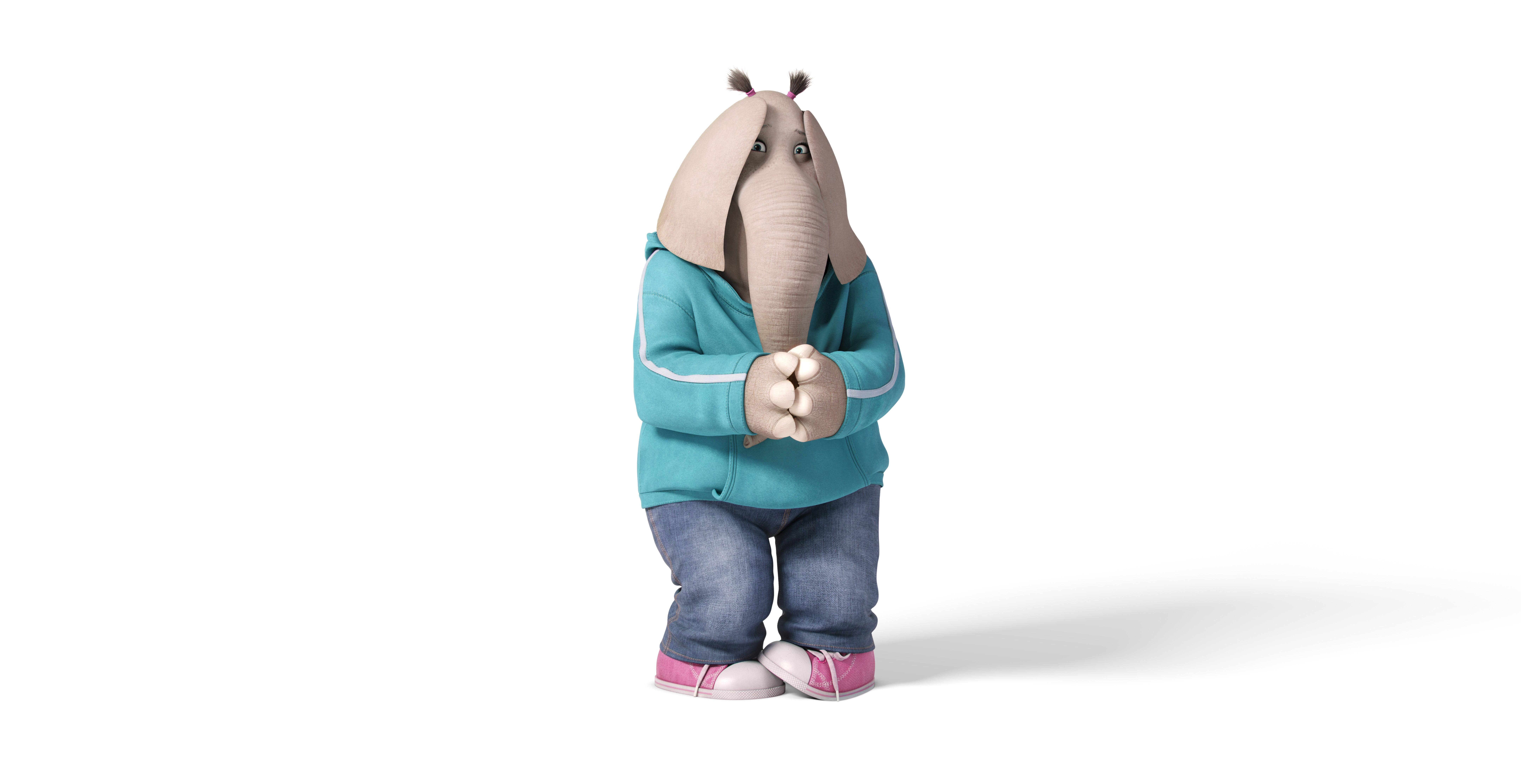 8636x4452 Sing movie elephant character HD wallpaper