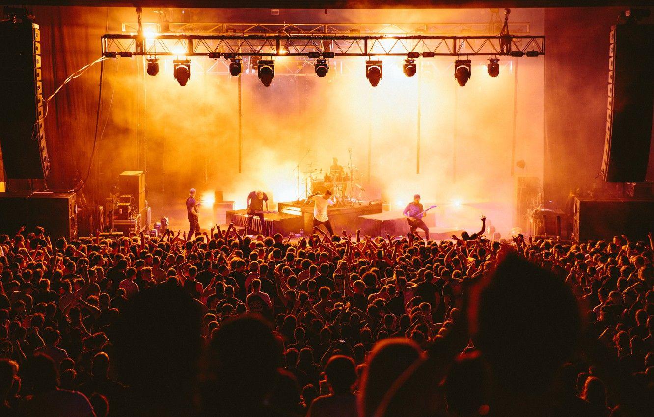 1332x850 Wallpaper light, scene, concert, the audience, metalcore, parkway