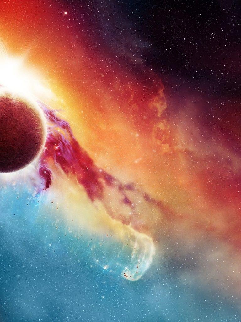 768x1024 Multi Color Space & Planet iPad mini wallpaper