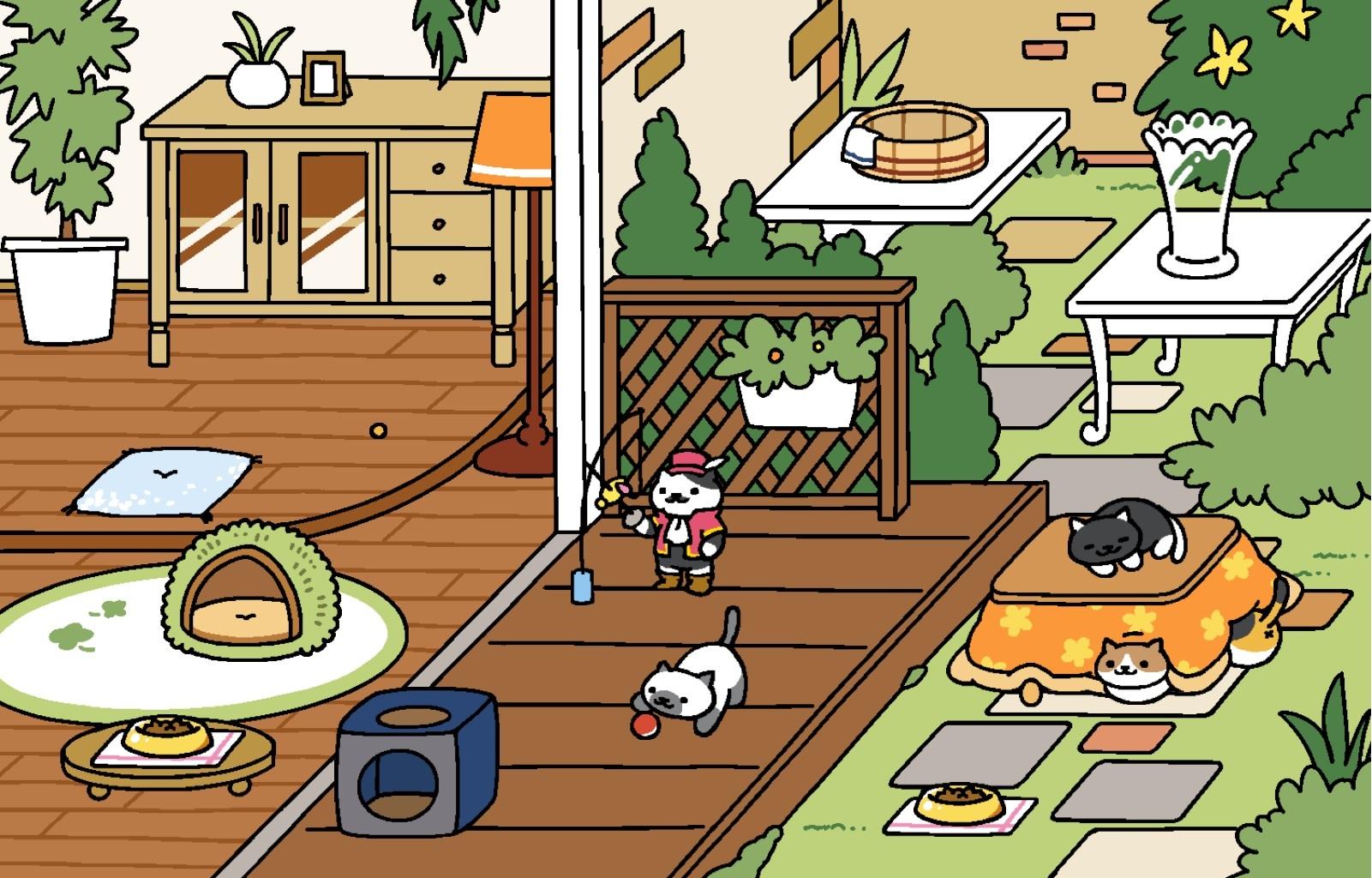 1601x1024 Neko Atsume HD Wallpaper Chair Neko Atsume, HD