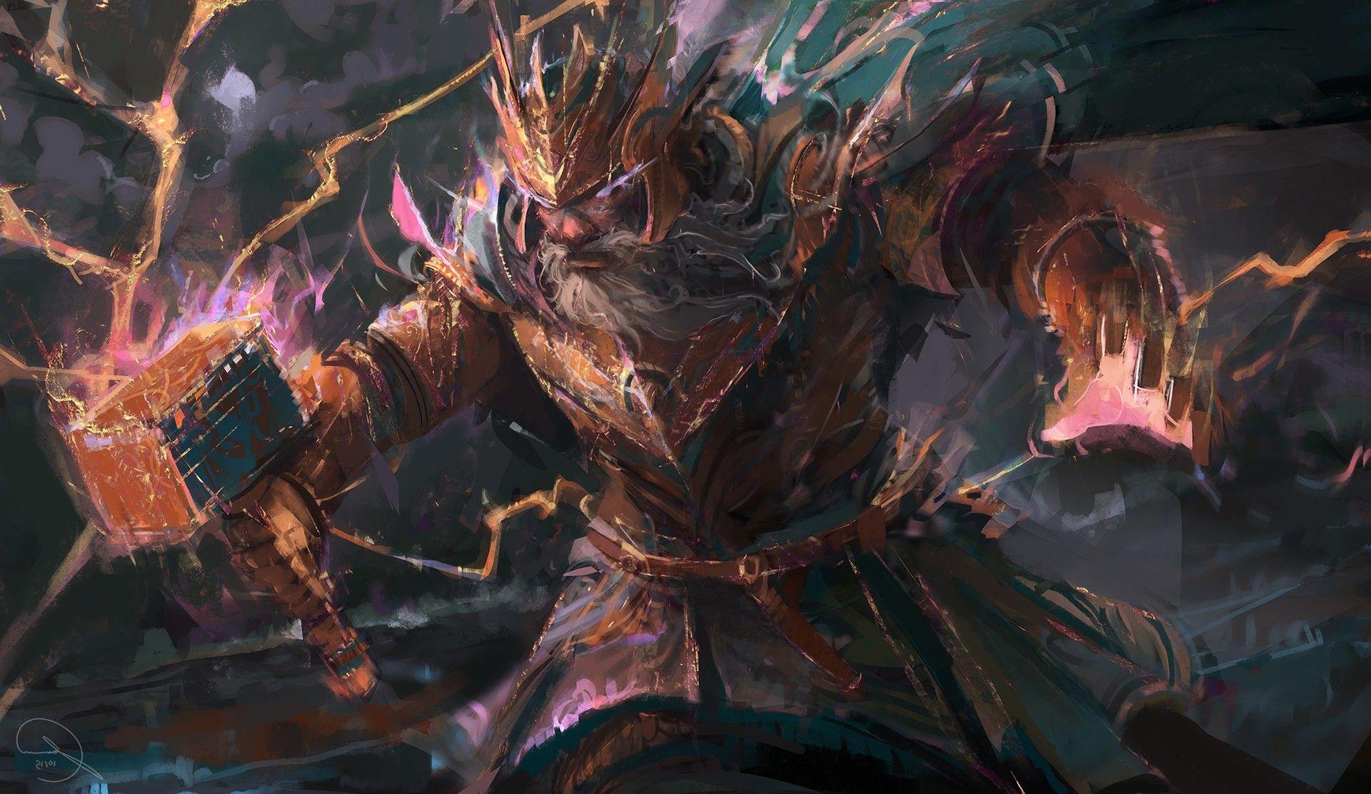 1920x1113 Thor, Artwork, Fantasy Art Wallpaper HD / Desktop and Mobile