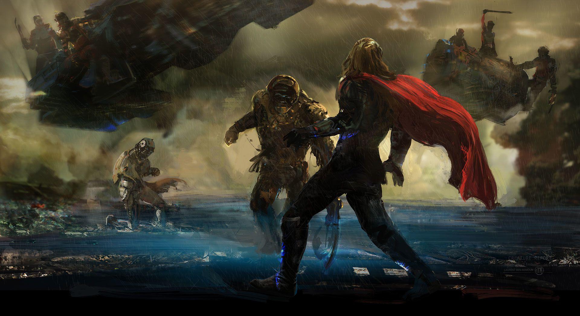 1920x1045 Thor Ragnarok Concept Art, HD Movies, 4k Wallpaper, Image