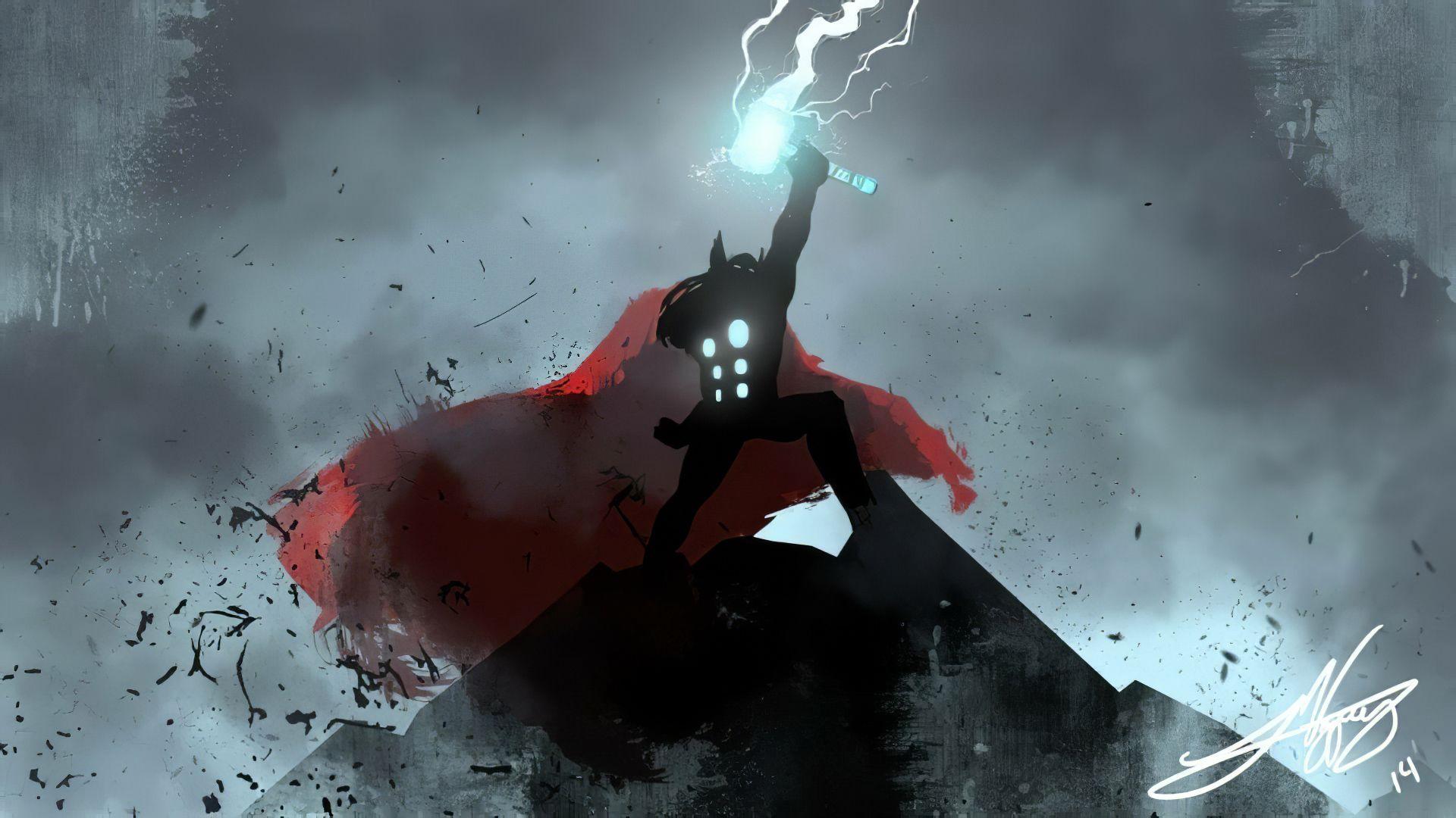 1920x1080 Thor Lighting New Art Wallpaper, HD Superheroes 4K Wallpaper