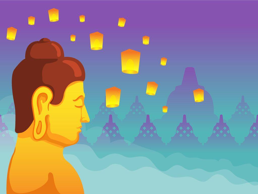 1024x768 Face Side Buddha For Vesak Day Greeting Card