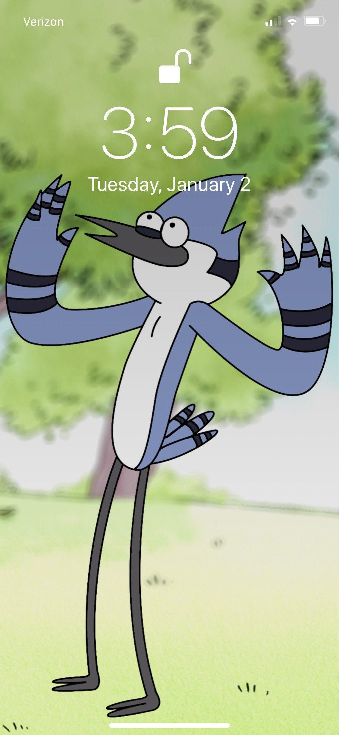 1125x2436 I declared my 2018 to be “Year of the Mordecai”, so I made a new wallpaper to celebrate.: regularshow
