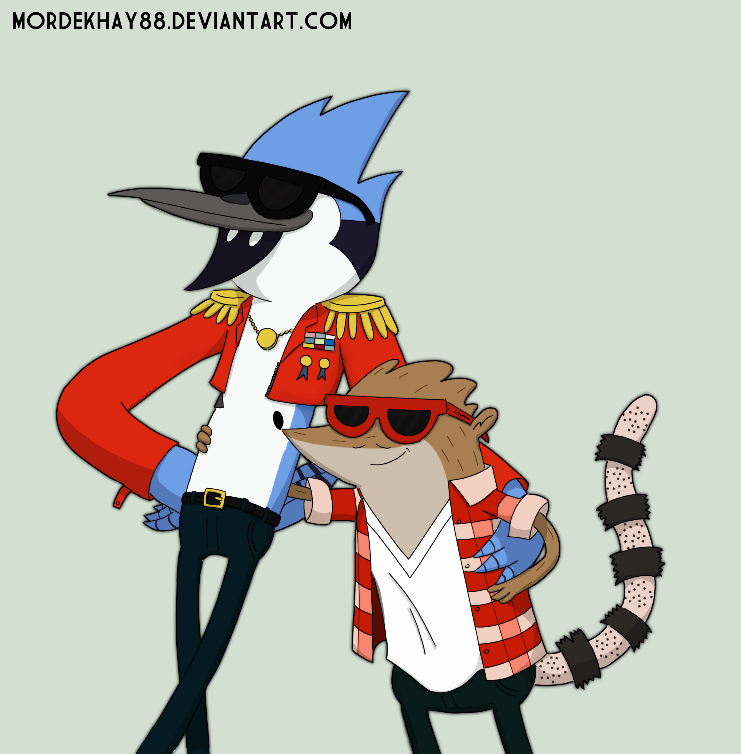 2516x2560 Future Mordecai and Rigby Show fã Art