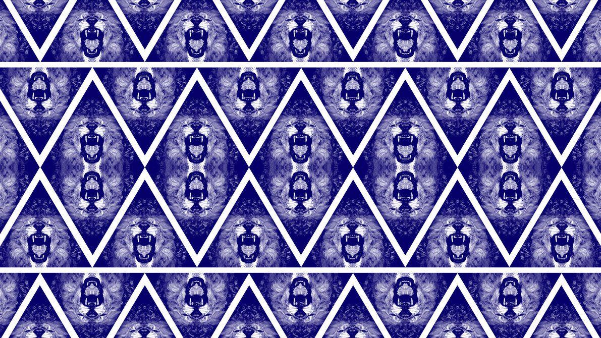 1191x670 Blue Lion Triangle Bandana Pattern Wallpaper