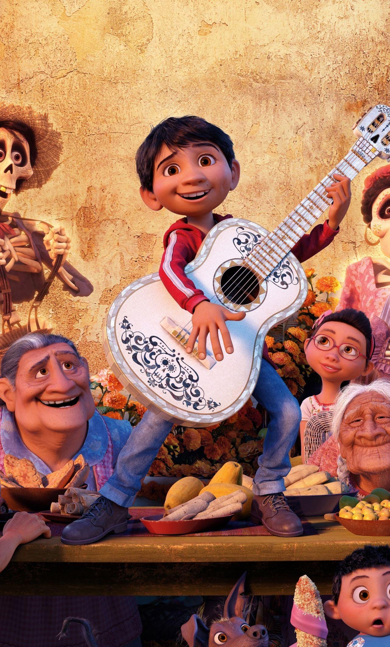 1280x2120 Download 1280x2120 wallpaper coco, animated movie, family, dance