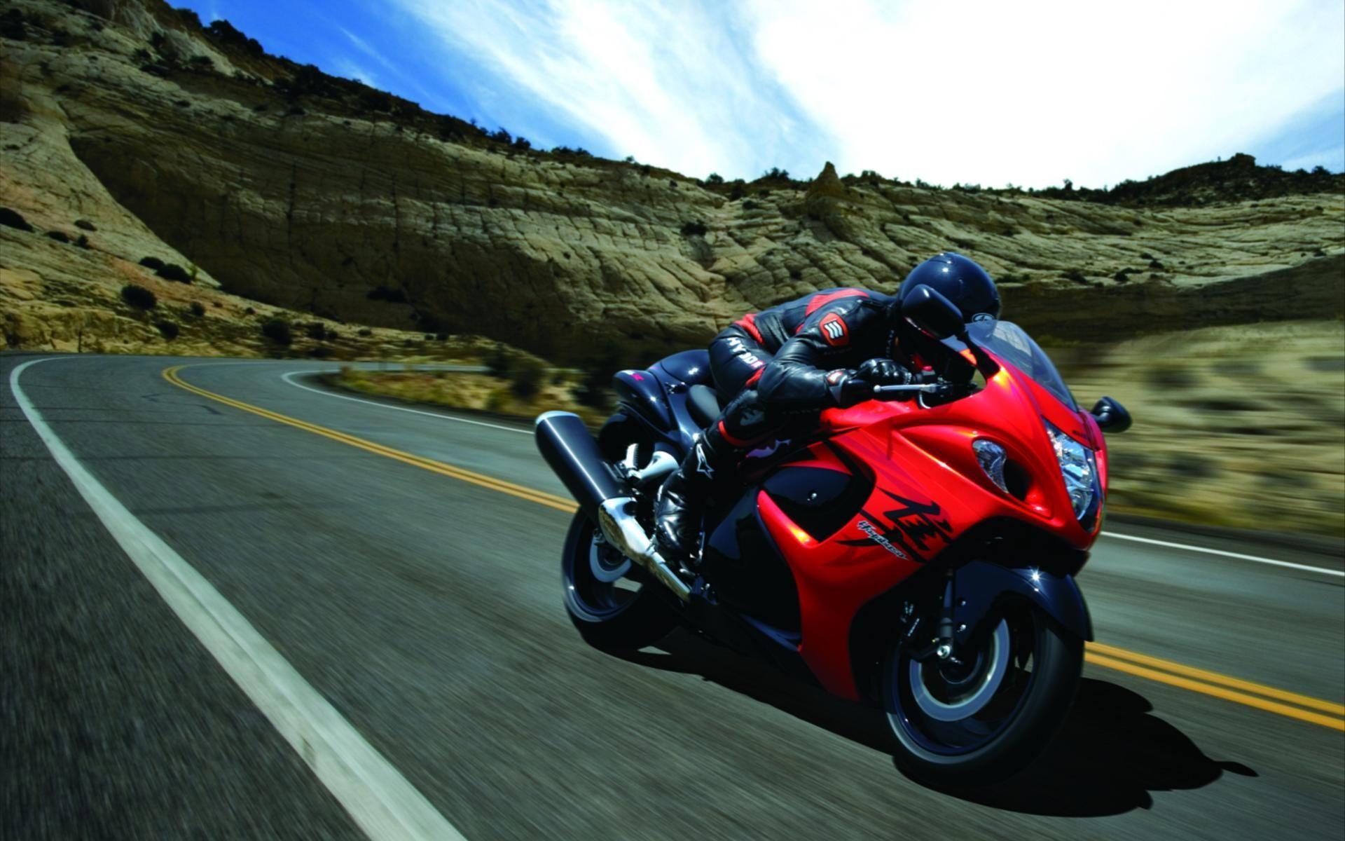 1920x1200 Suzuki GSX 1300R Hayabusa Motorcycle in Motion desktop wallpaper