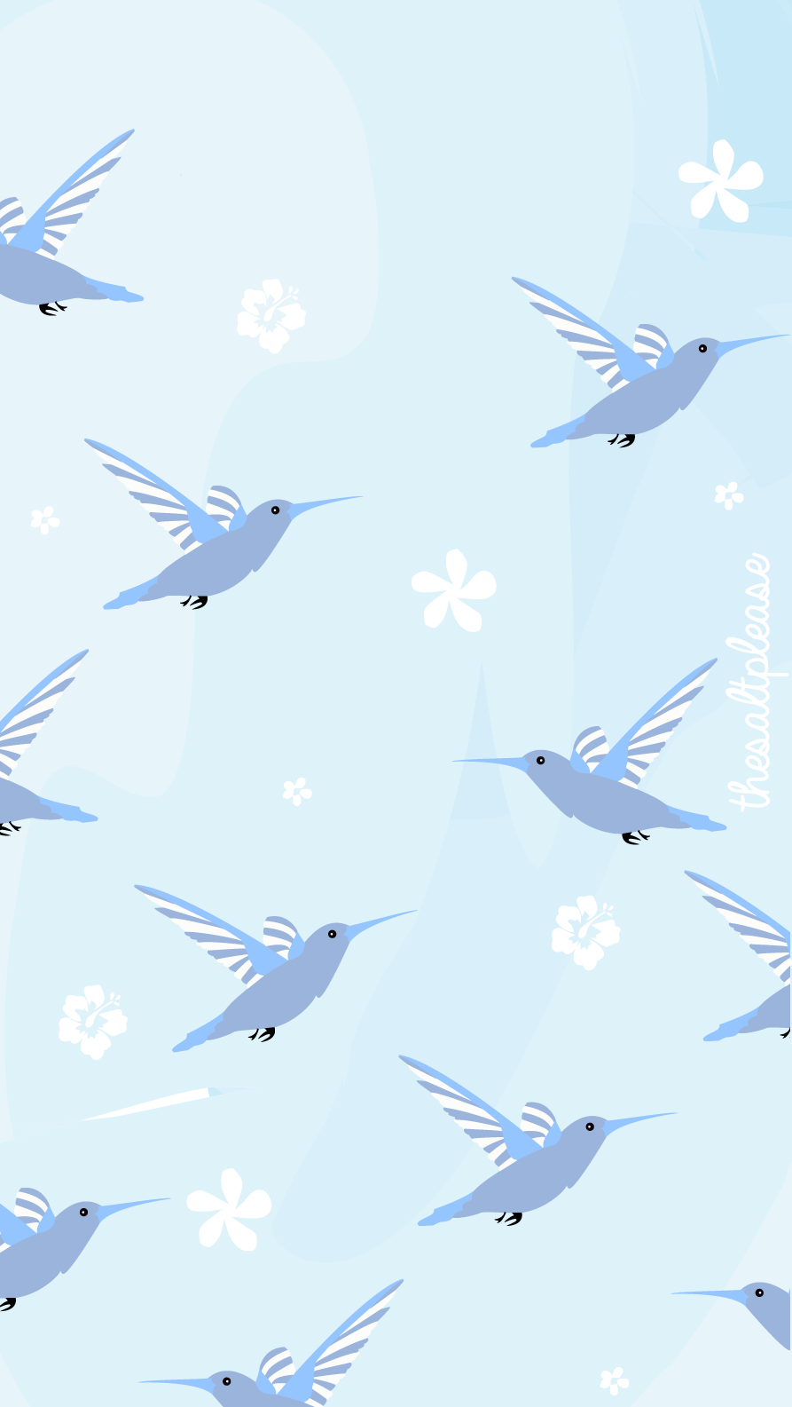 893x1585 Soft Blue HummingBirds iPhone Lock Wallpaper @PanPins