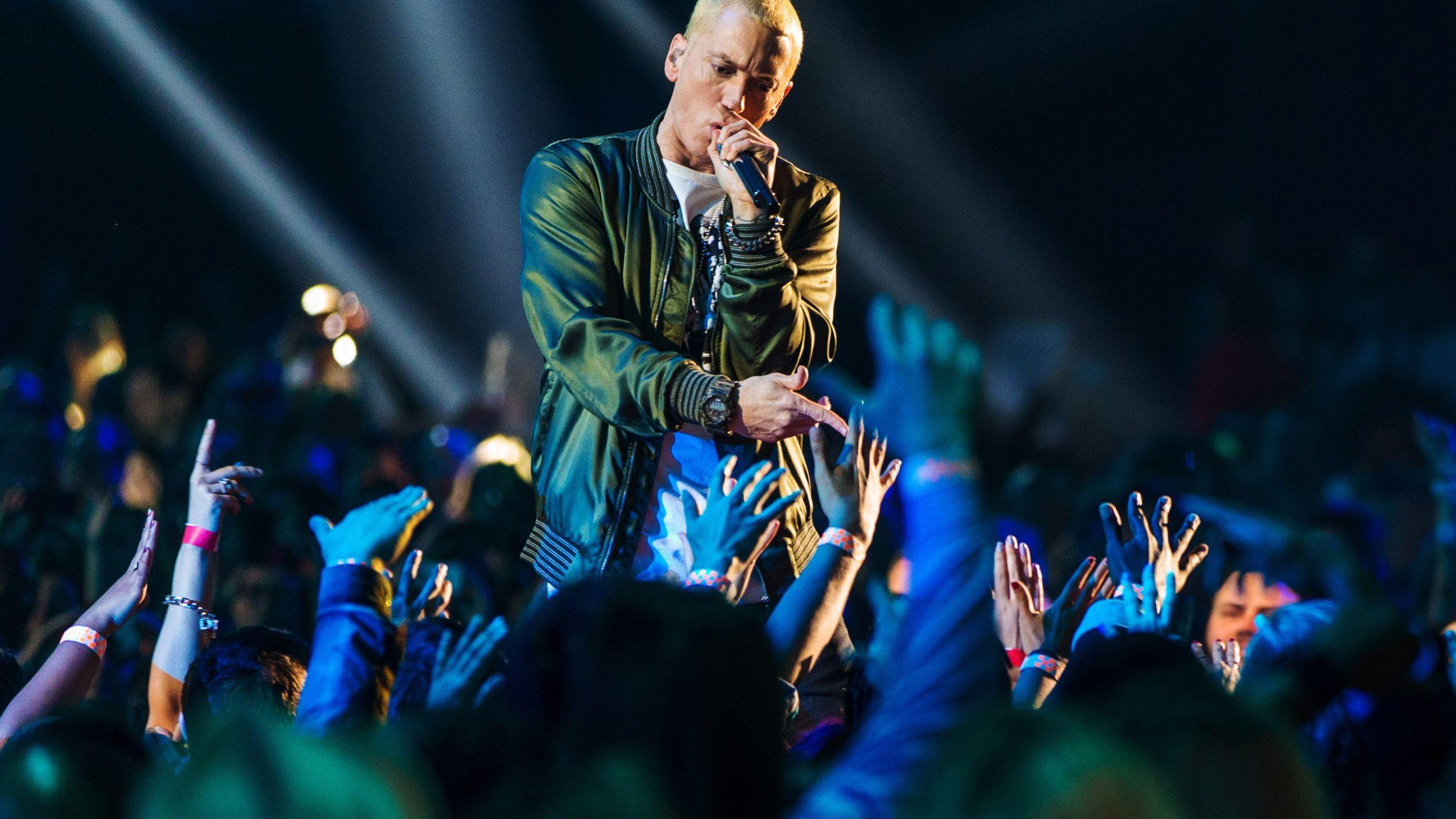 2560x1440 eminem, performance, audience 1440P Resolution Wallpaper