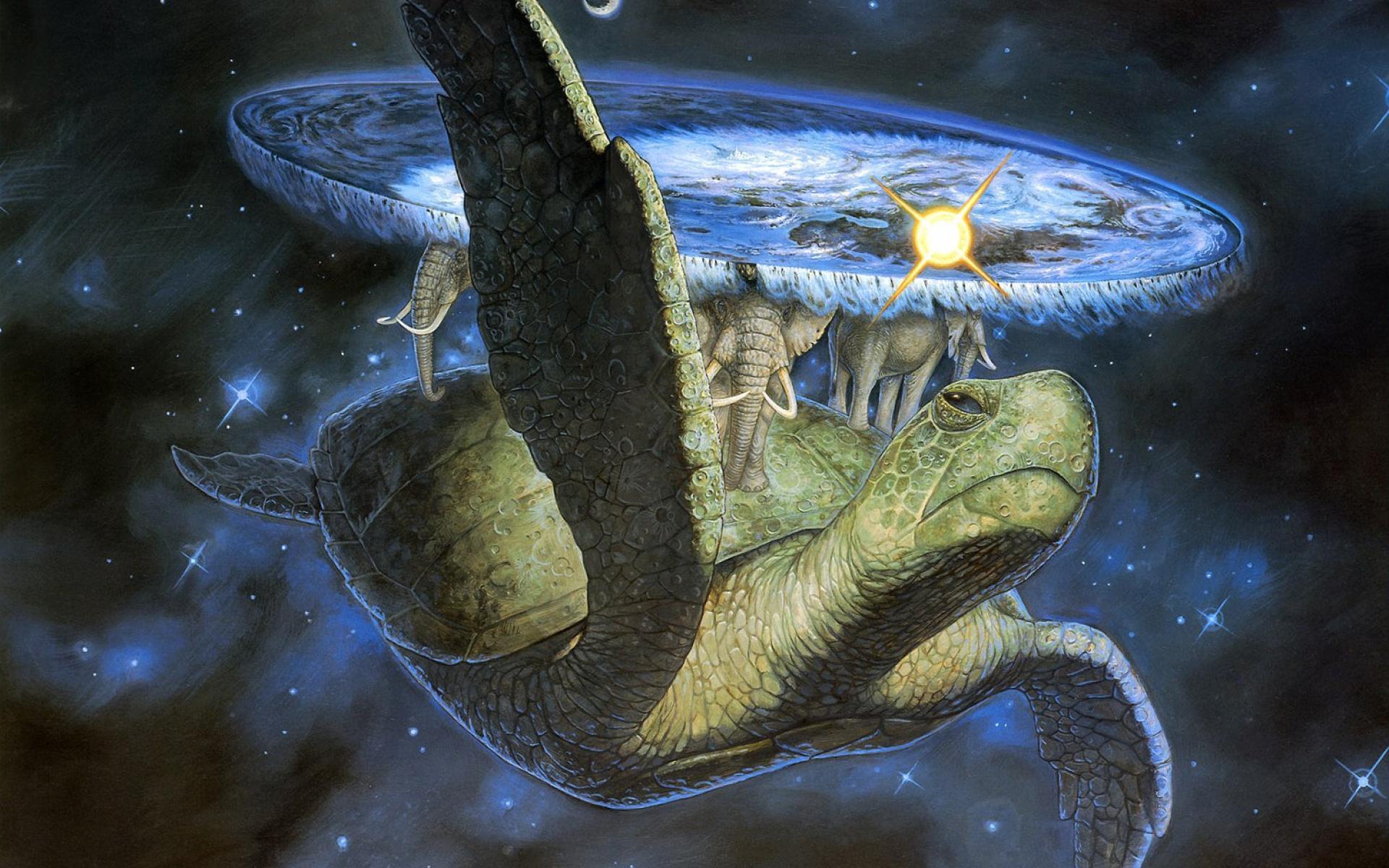 1920x1200 1920x1200_disc World Big Turtle Elephants HD Wallpaper