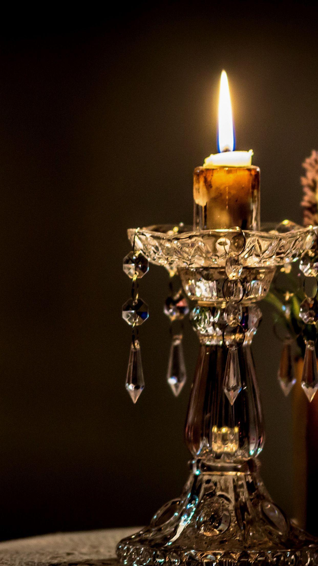 1242x2208 Download wallpaper: Candlestick and lavander 1242x2208