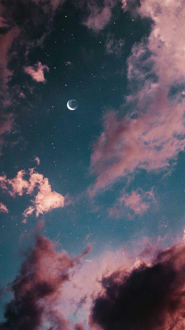 720x1280 pink clouds, blue sky and my rainbow is you