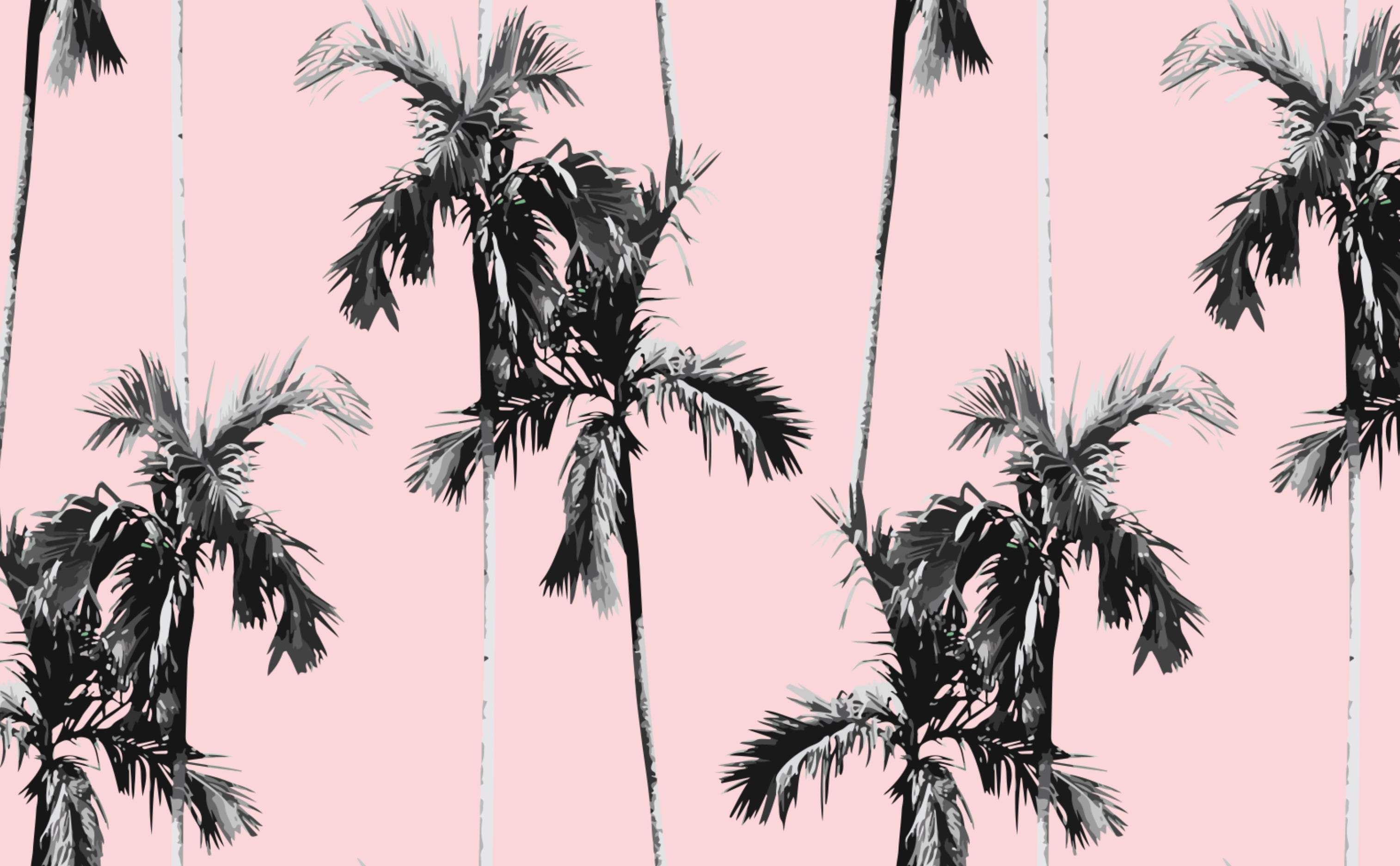 3028x1872 Vintage Photo Look Palm Trees Wallpaper for Walls. Forever Palms