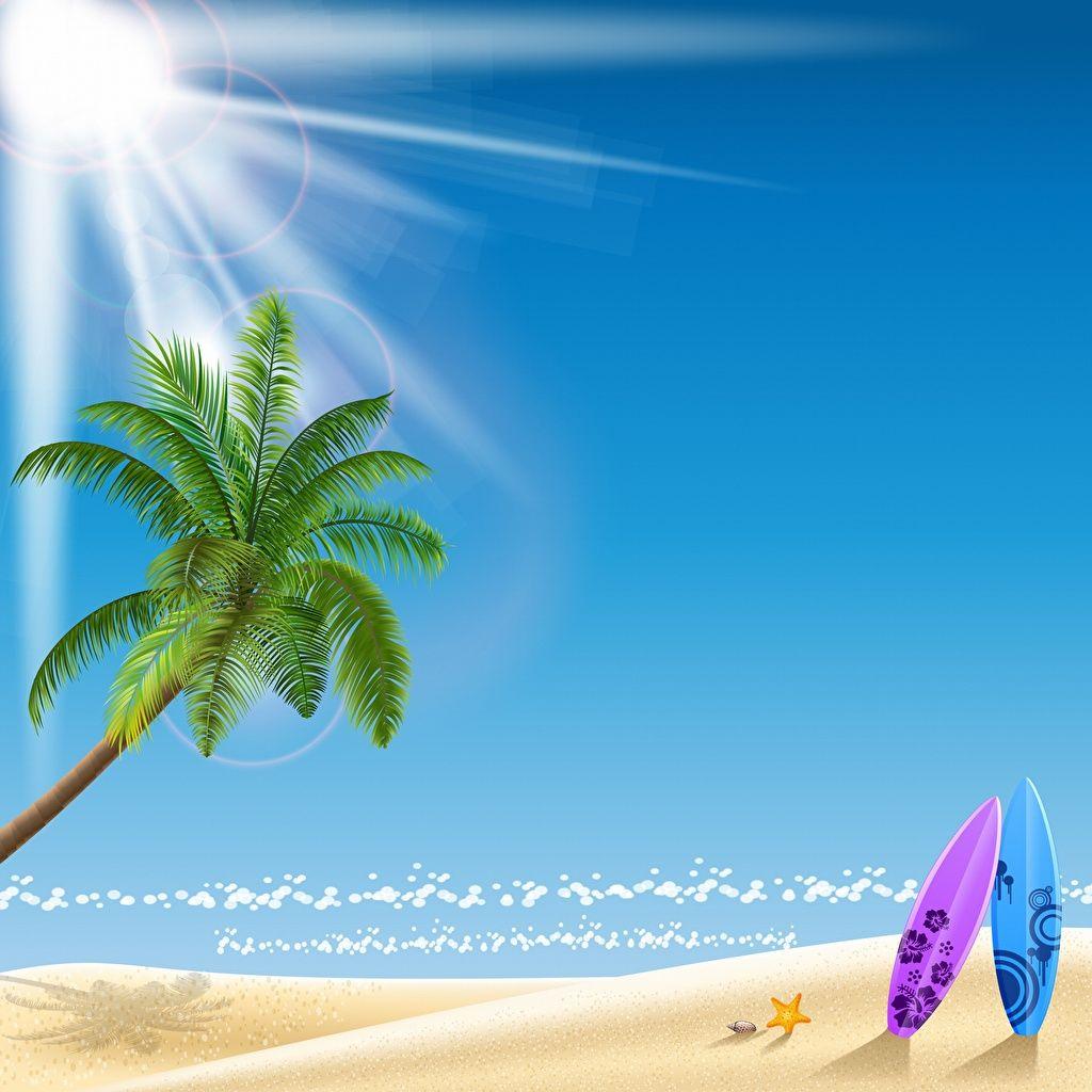 1024x1024 Desktop Wallpaper Beach Sea Sun Nature Palms Vector Graphics