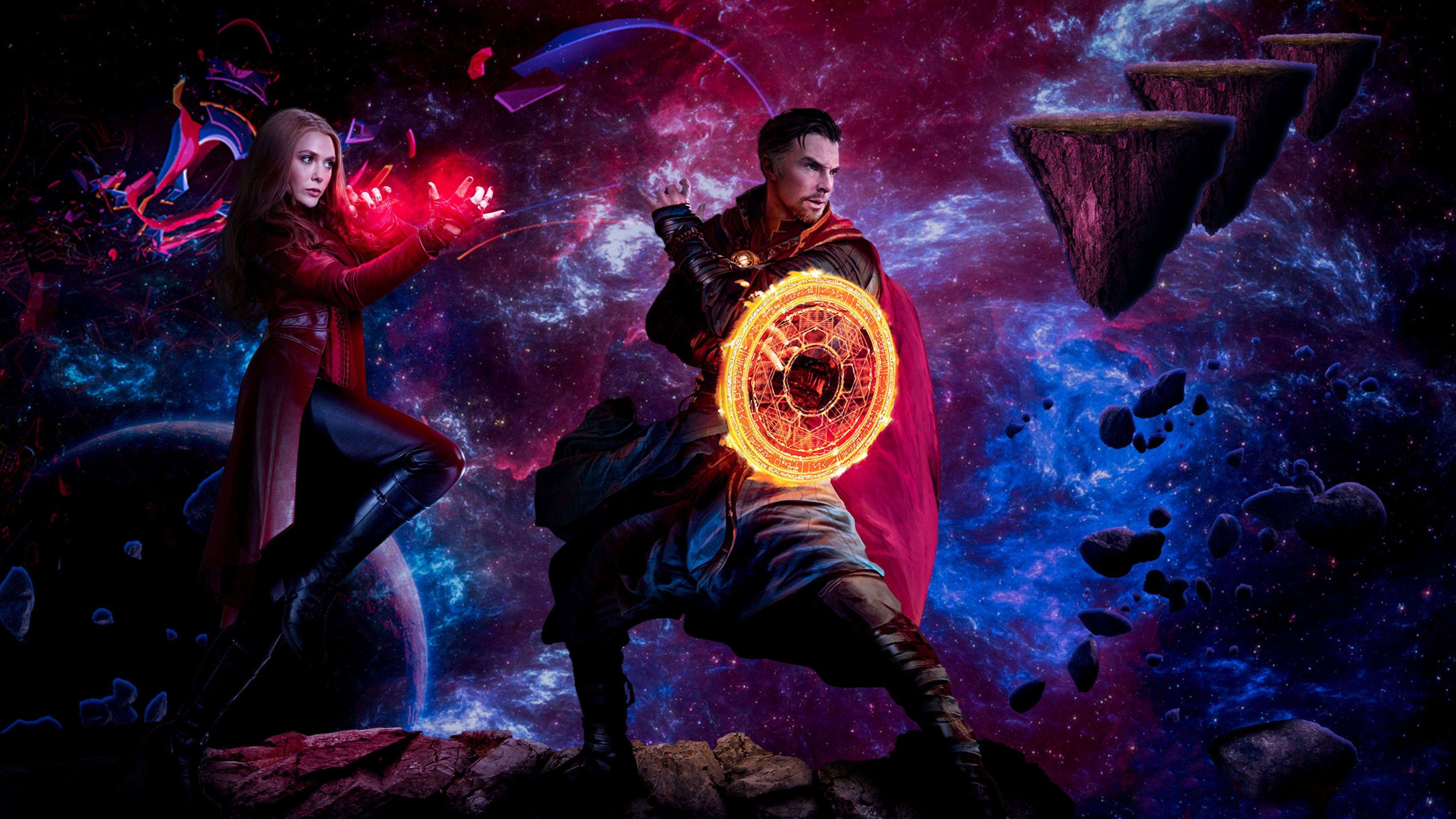 5120x2880 Doctor Strange and Scarlet Witch Madness of multiverse