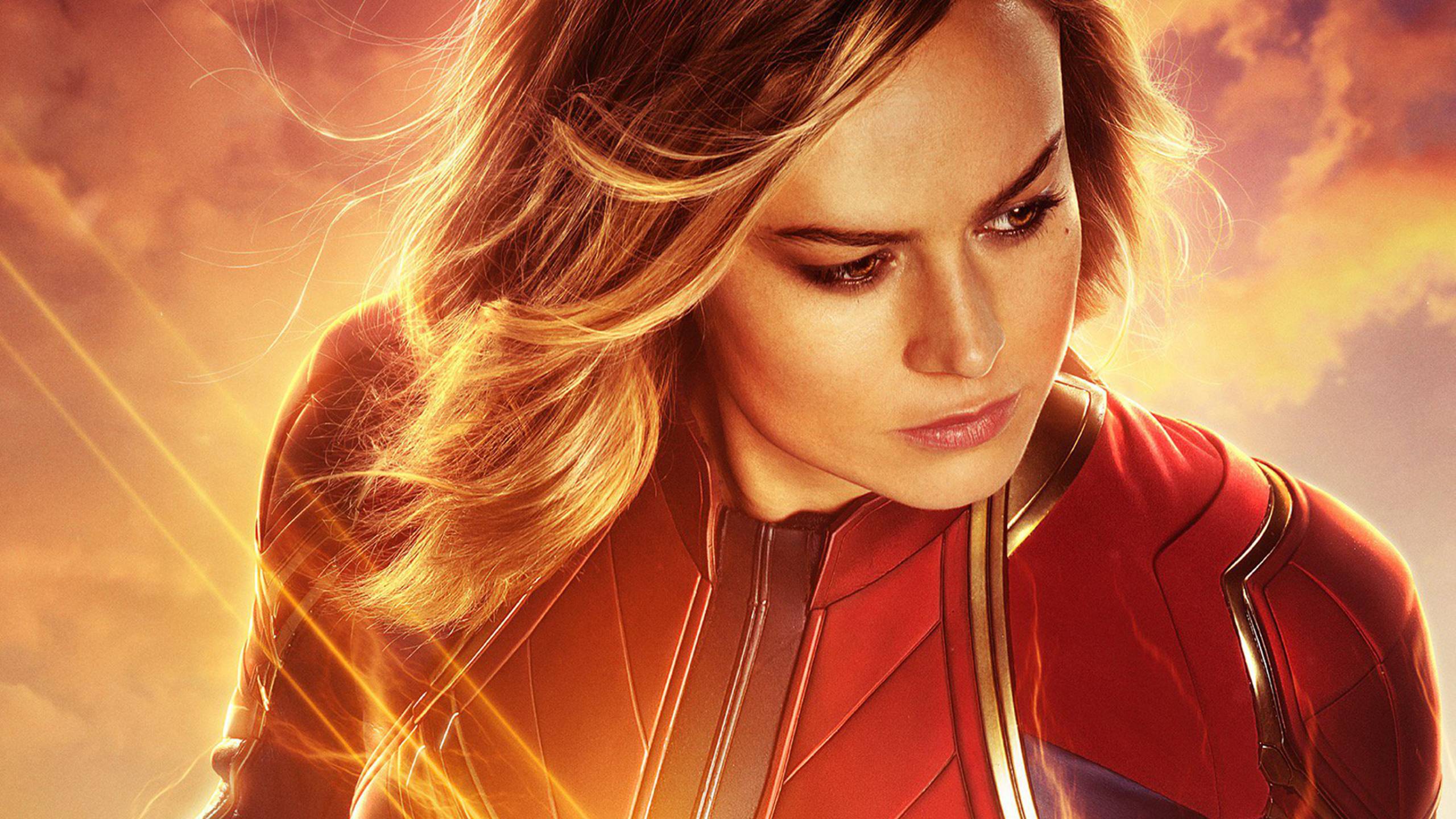 Hình nền 2560x1440 Brie Larson as Captain Marvel 8k