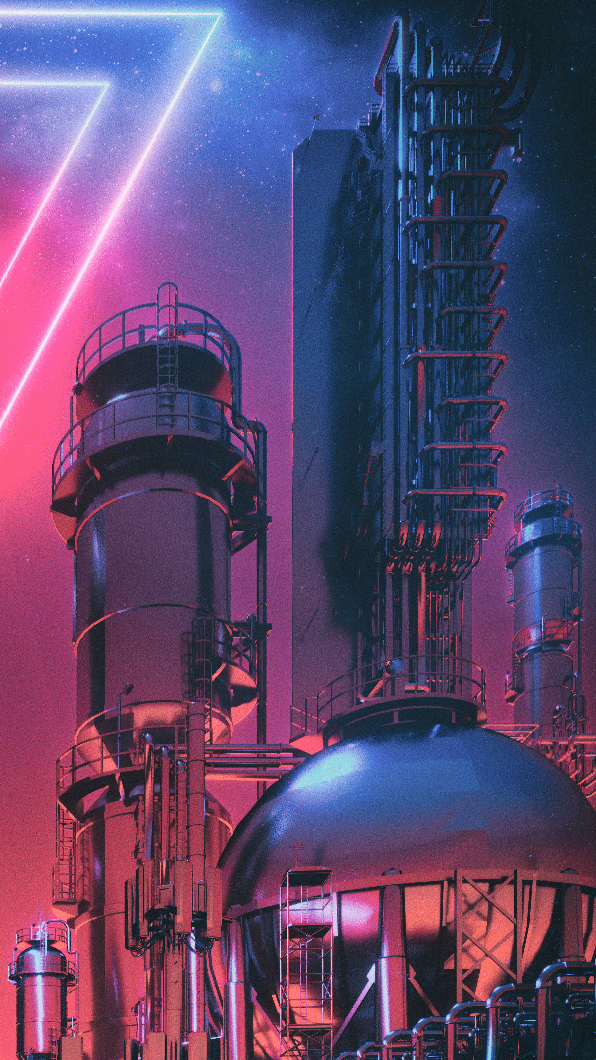 1940x3450 Neon Epicenter (Beeple) [1940x3450:16]. iPhone X Wallpaper