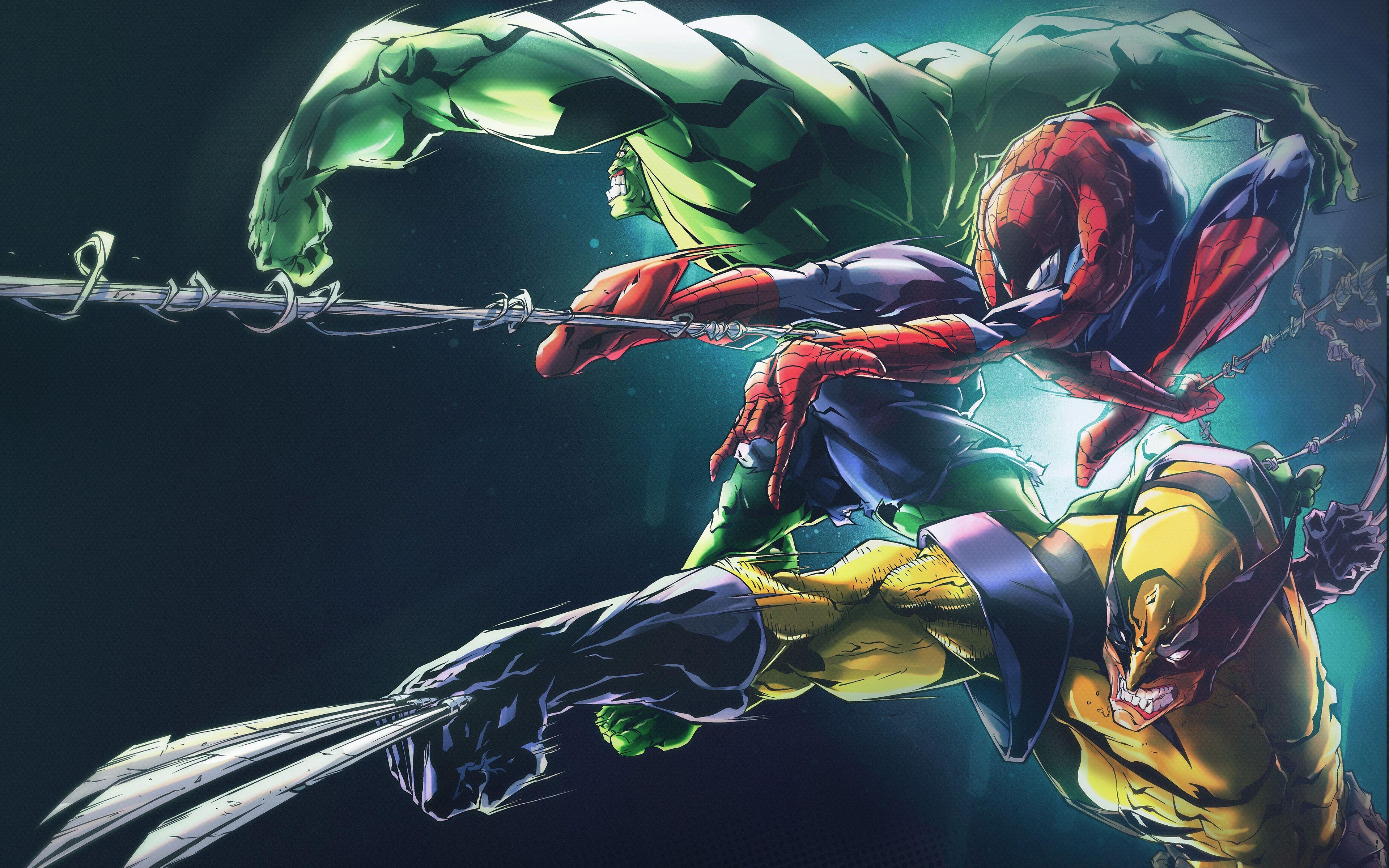 3840x2400 Hulk Spider Man Wolverine 4k, HD Wallpaper