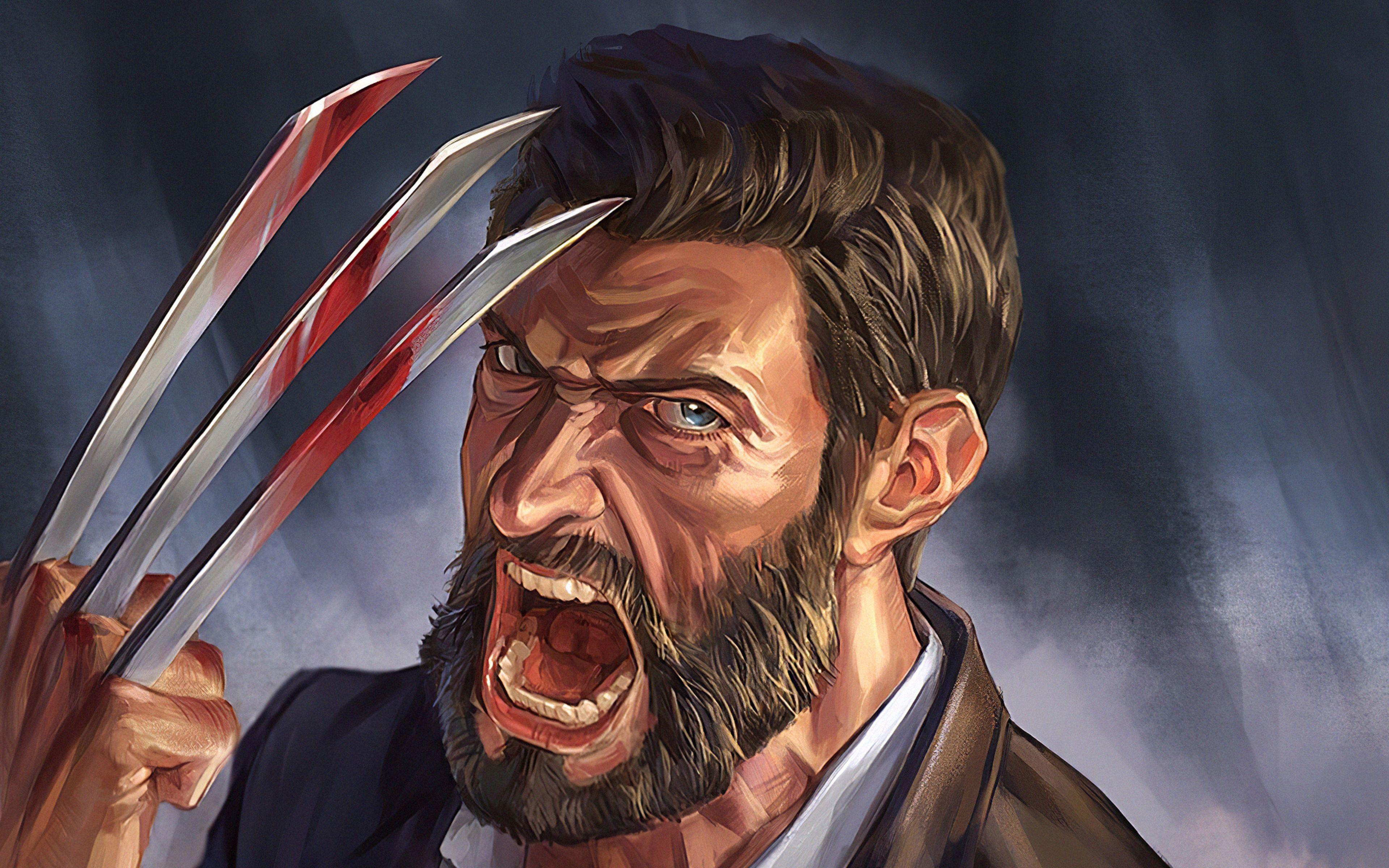 3840x2400 Hugh Jackman as Wolverine Illustration Wallpaper 4k Ultra HD