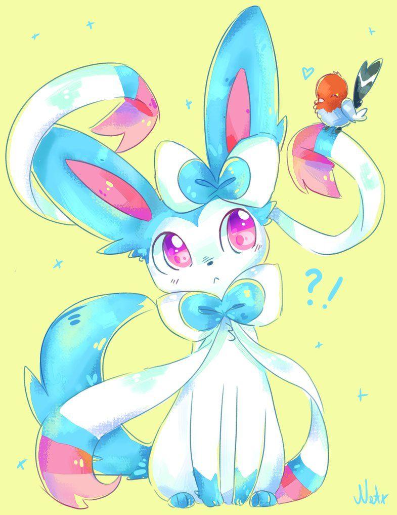 785x1017 Sylveon And Fletchling By Natx Chan