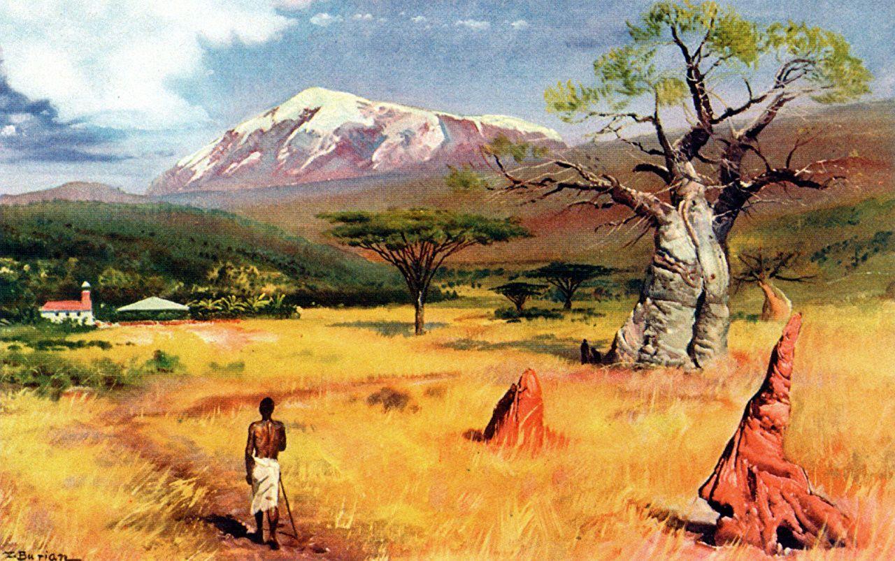 1280x803 Wallpaper Zdenek Burian View of kilimanjaro Pictorial art