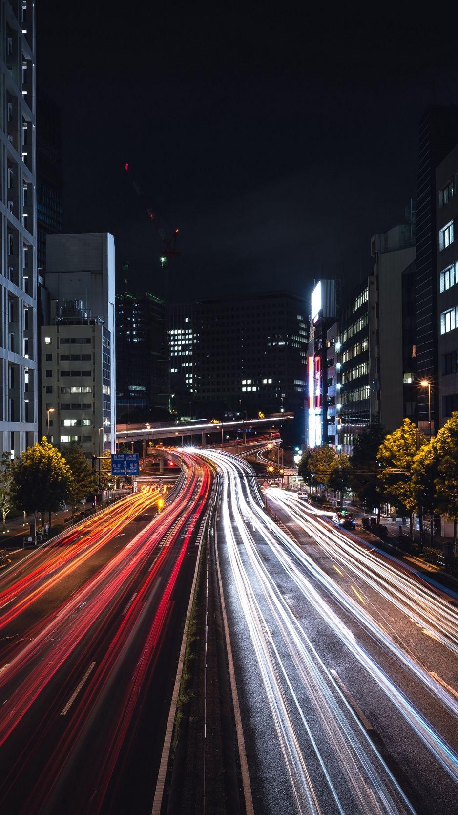 938x1668 Wallpaper Akasaka, Minato, Japan, Night City Wallpaper HD