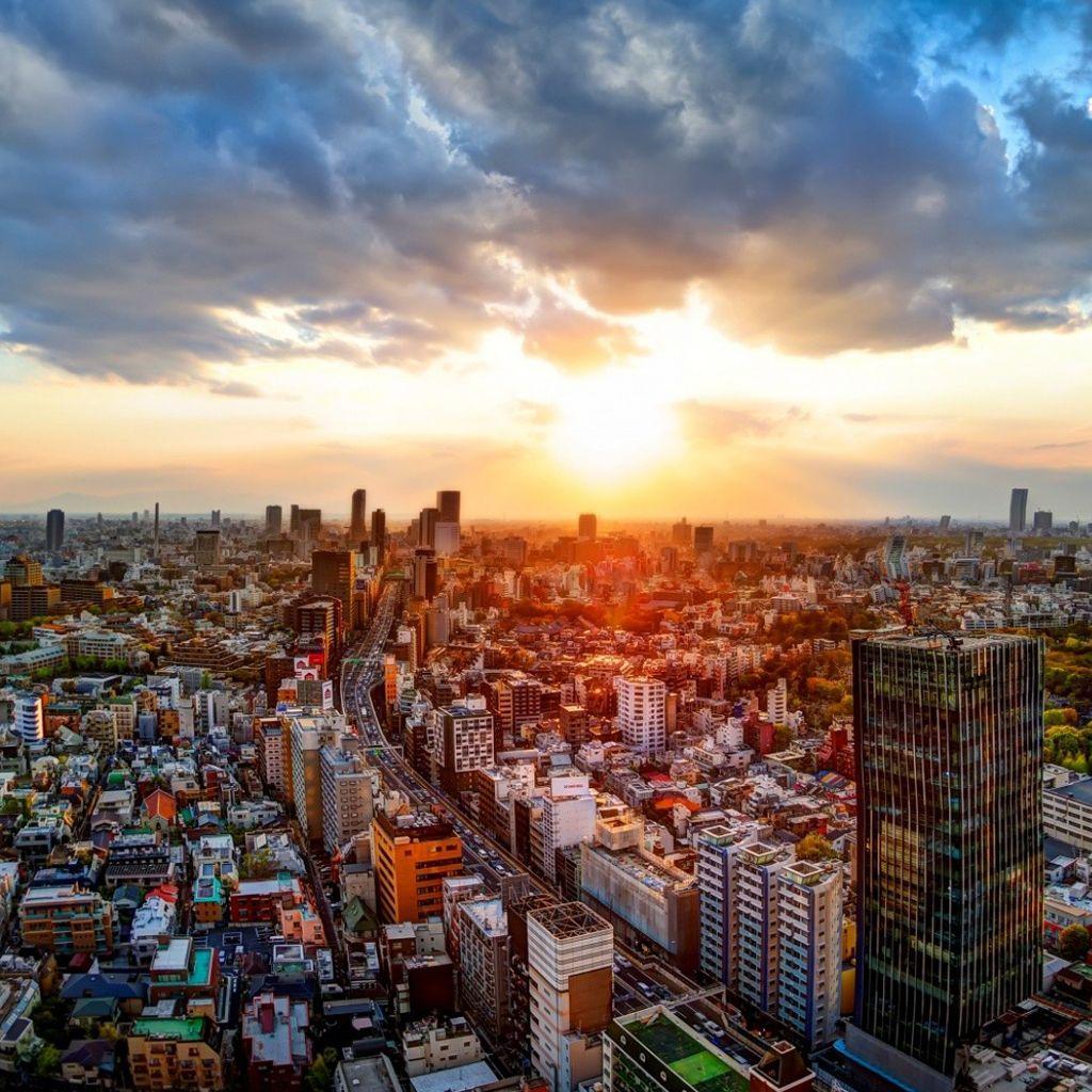 1024x1024 Free download Japan Tokyo cityscapes iPad Wallpaper Download