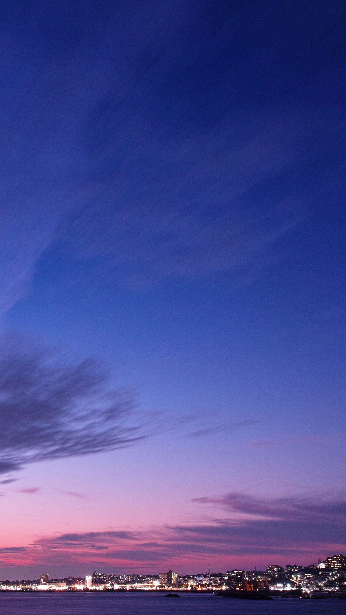 1350x2400 Download wallpaper 1350x2400 night city, panorama, horizon, sunset