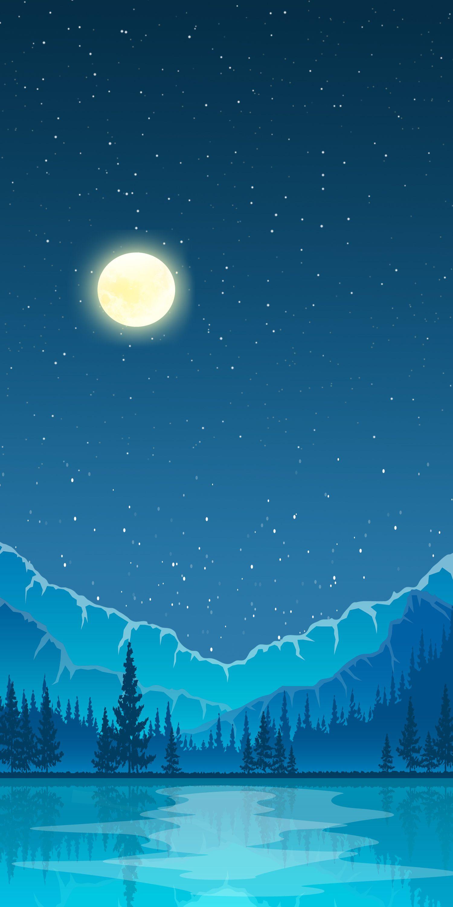 1500x3000 Snowy Wallpaper Illustrations for iPhone