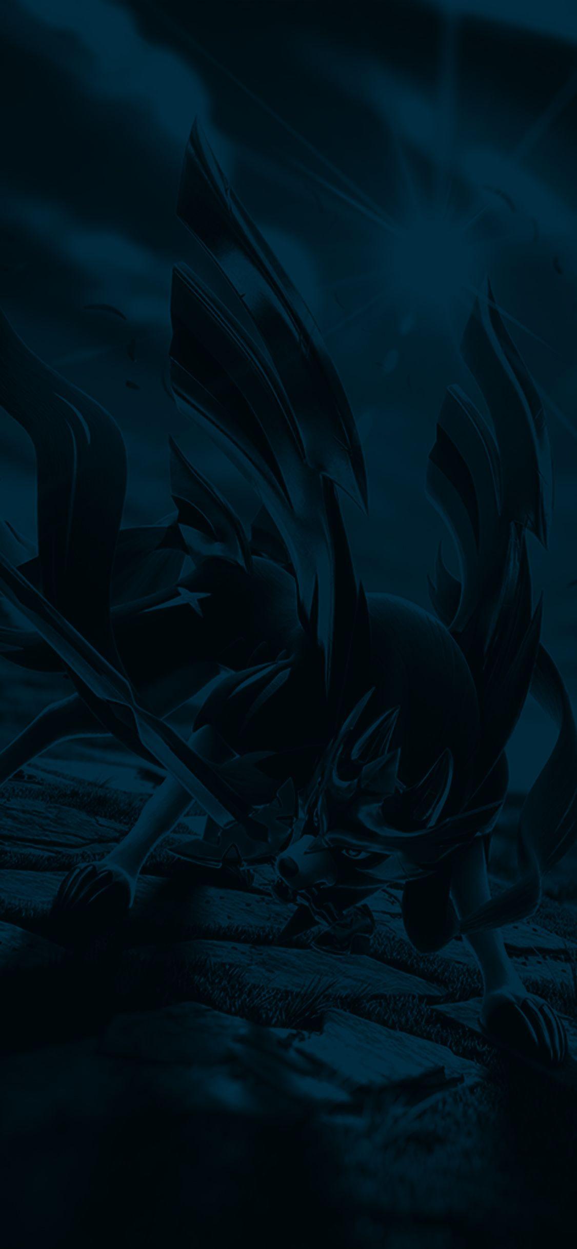 1125x2436 Subtle Zacian and Zamazenta Wallpaper from their TCG Artwork