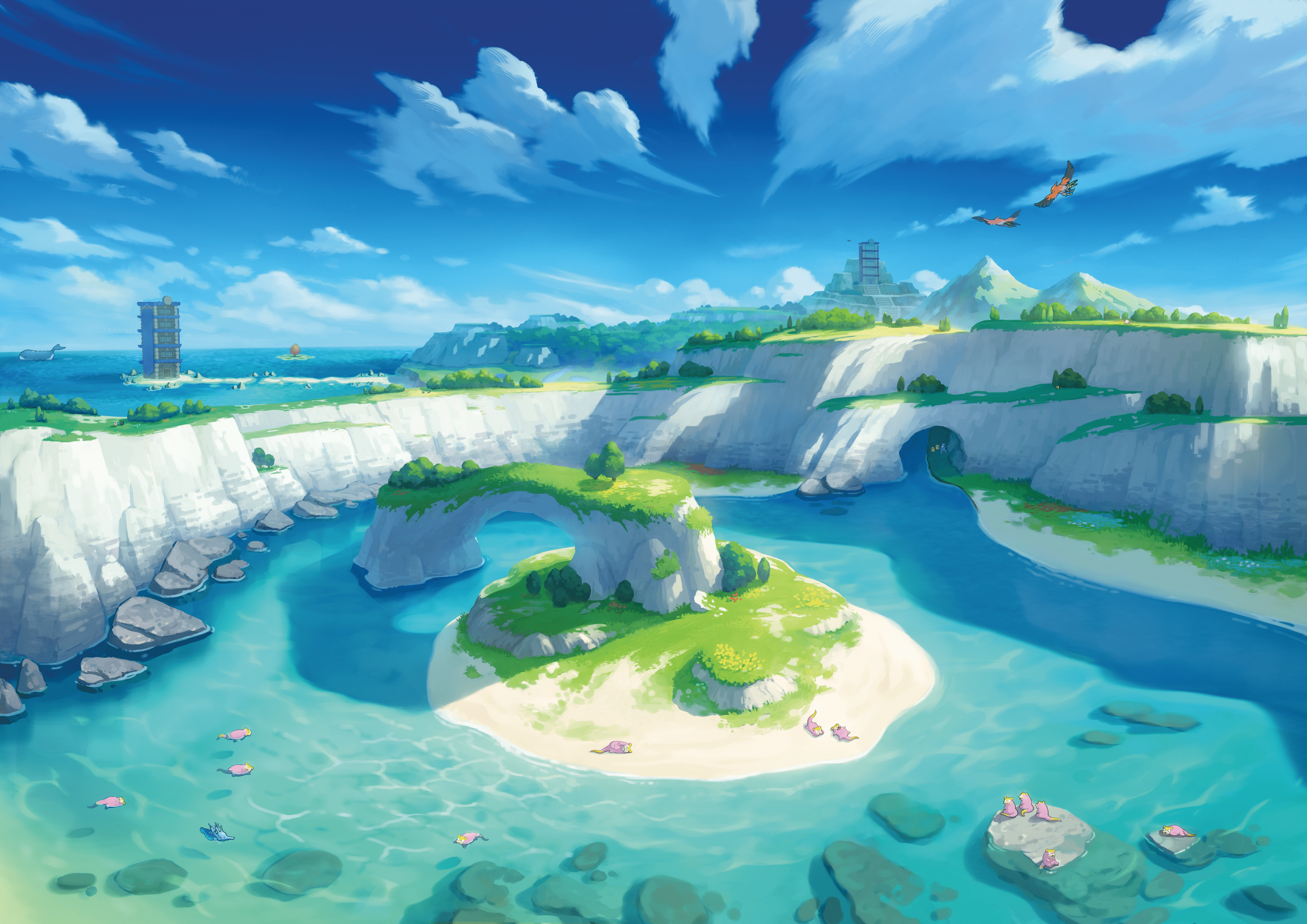 I wish I lived in the pokemon world. Ilustração de paisagem, Cenário anime,  natureza, Pokemon Landscape HD wallpaper