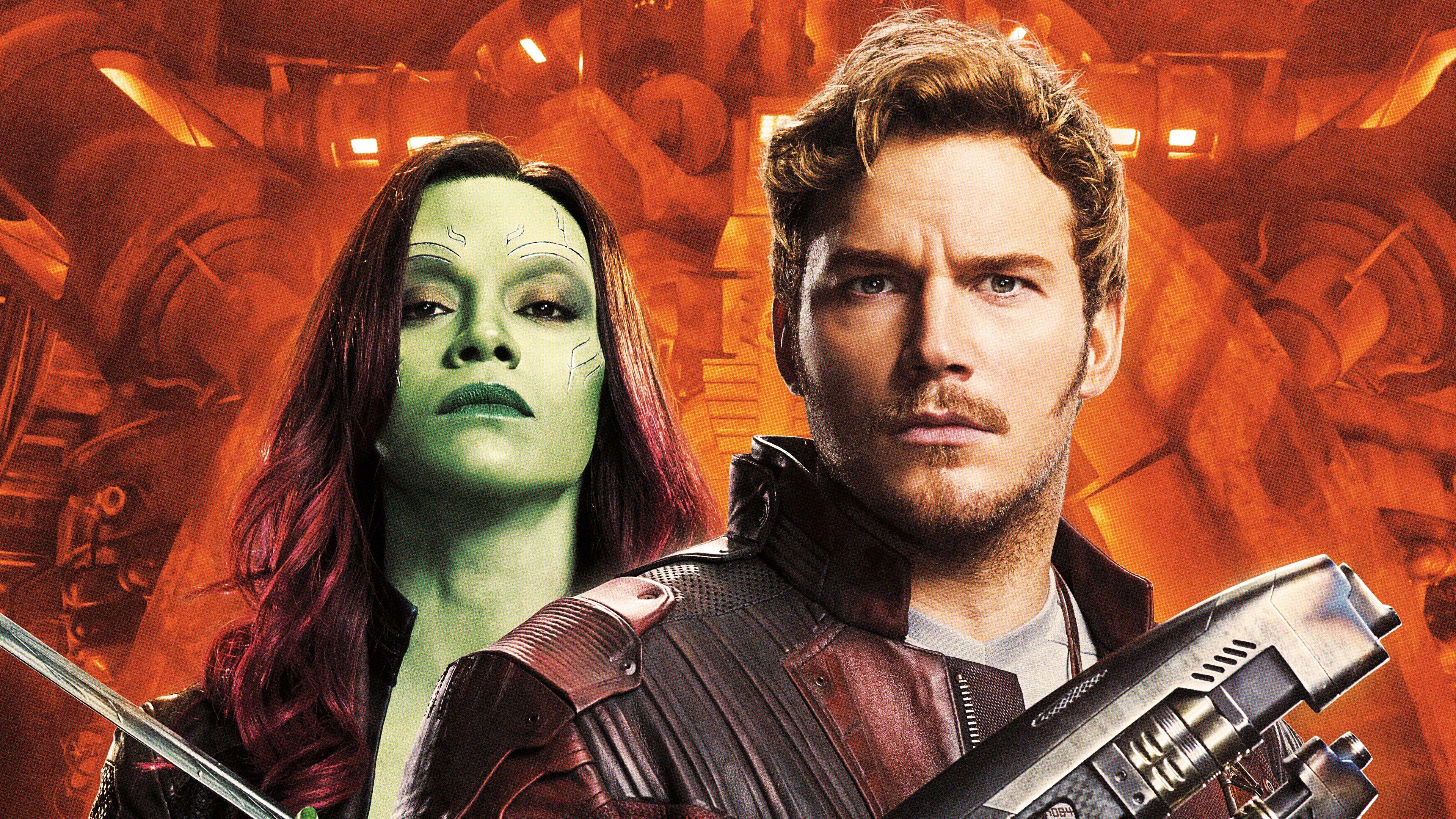 3840x2160 Photos Guardians of the Galaxy Vol. 2 Zoe Saldana Chris 3840x2160