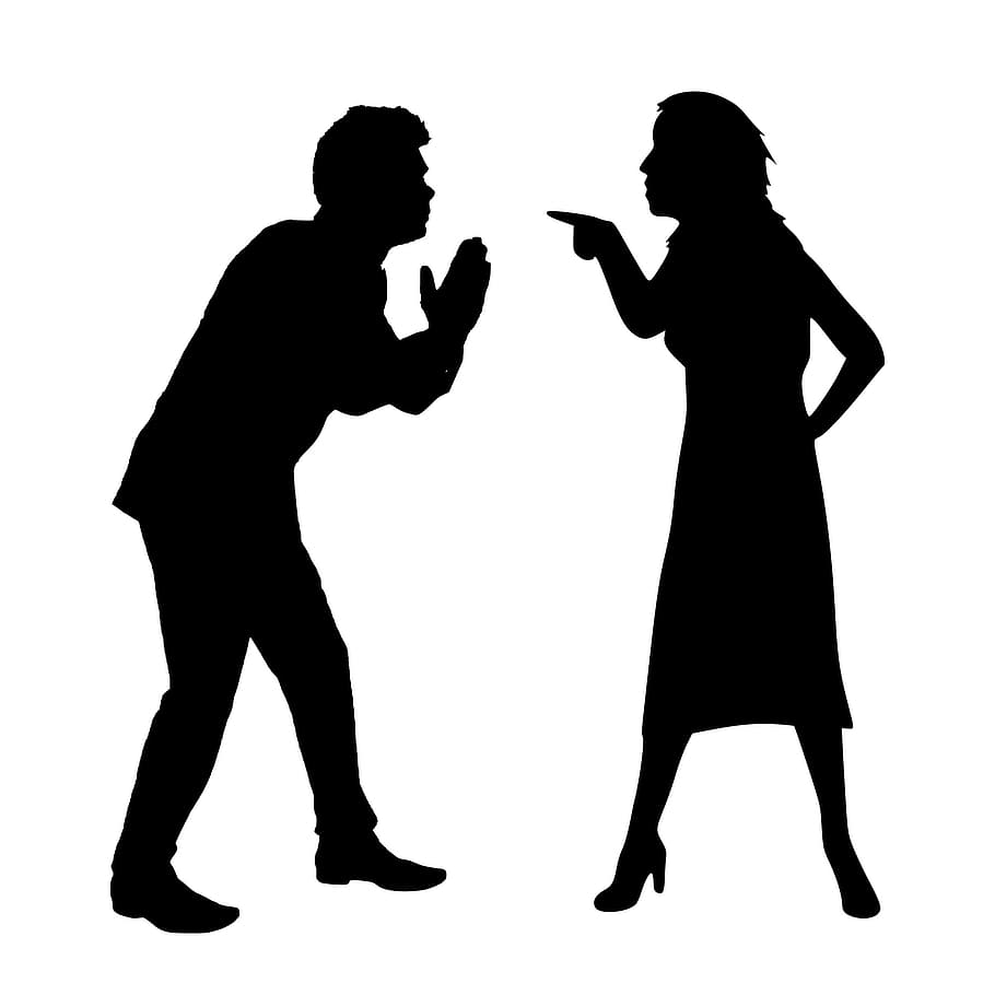 910x910 HD wallpaper: Silhouette of two people arguing., sorry, forgive, angry, apologize