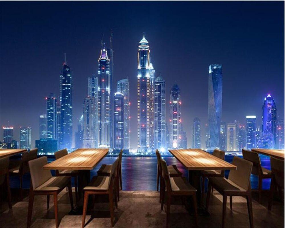 1000x800 beibehang 3D wallpaper Custom photo wallpaper city night view home