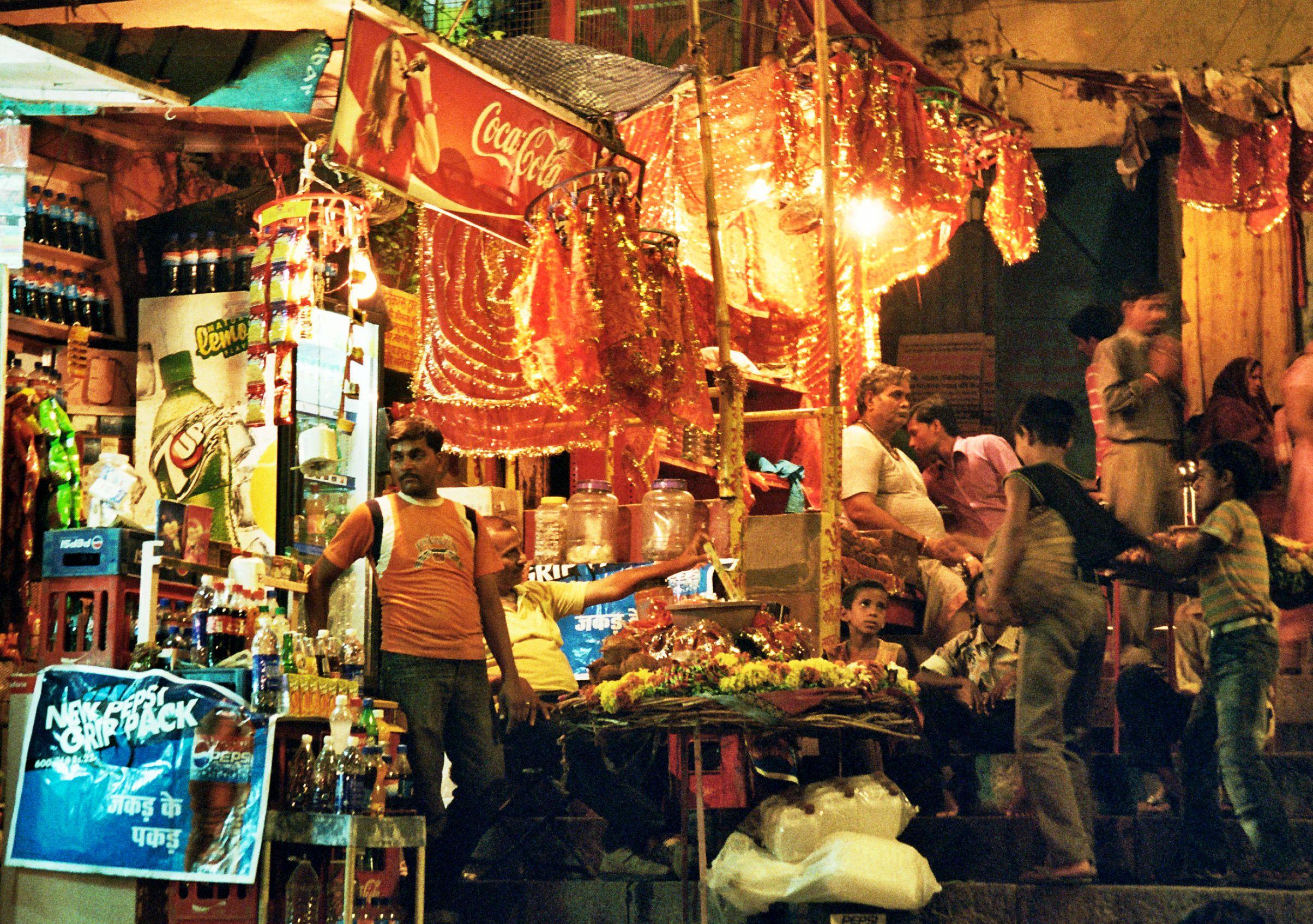 2408x1695 Night market in Varanasi wallpaper and image